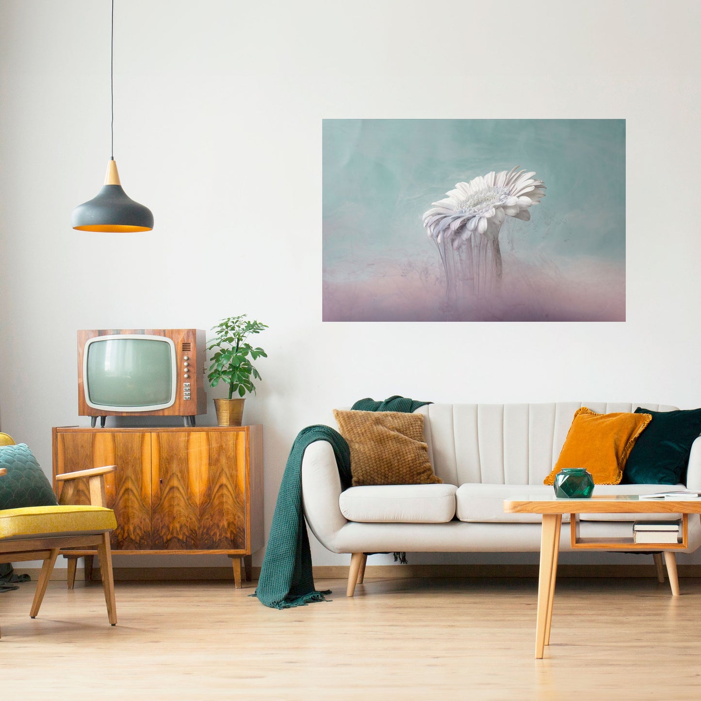 SMÄLTANDE GERBERA, självhäftande poster