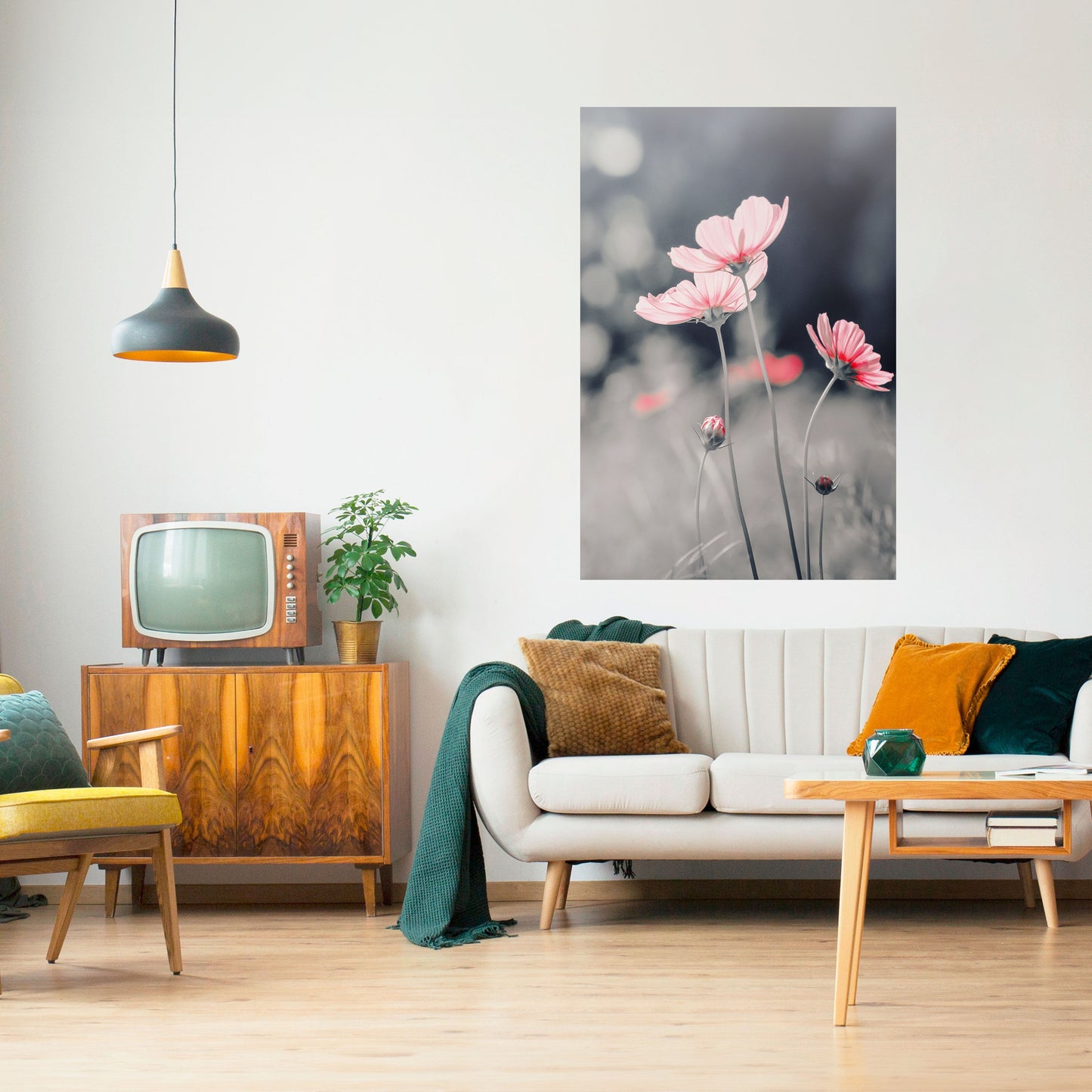 SUBTLE PETAL DANCE Peel and Stick Vertical Poster