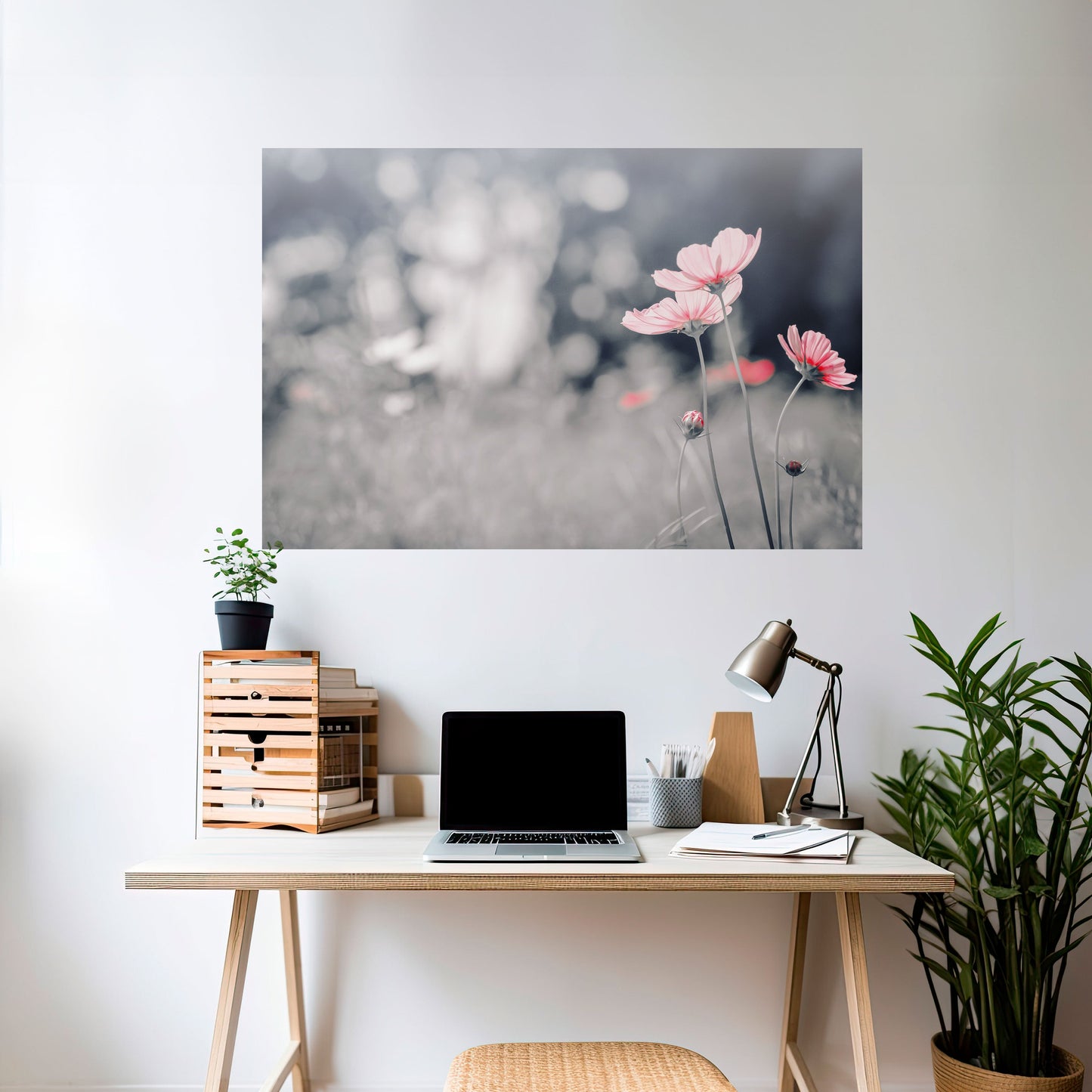 SUBTLE PETAL DANCE Peel and Stick Horizontal Poster