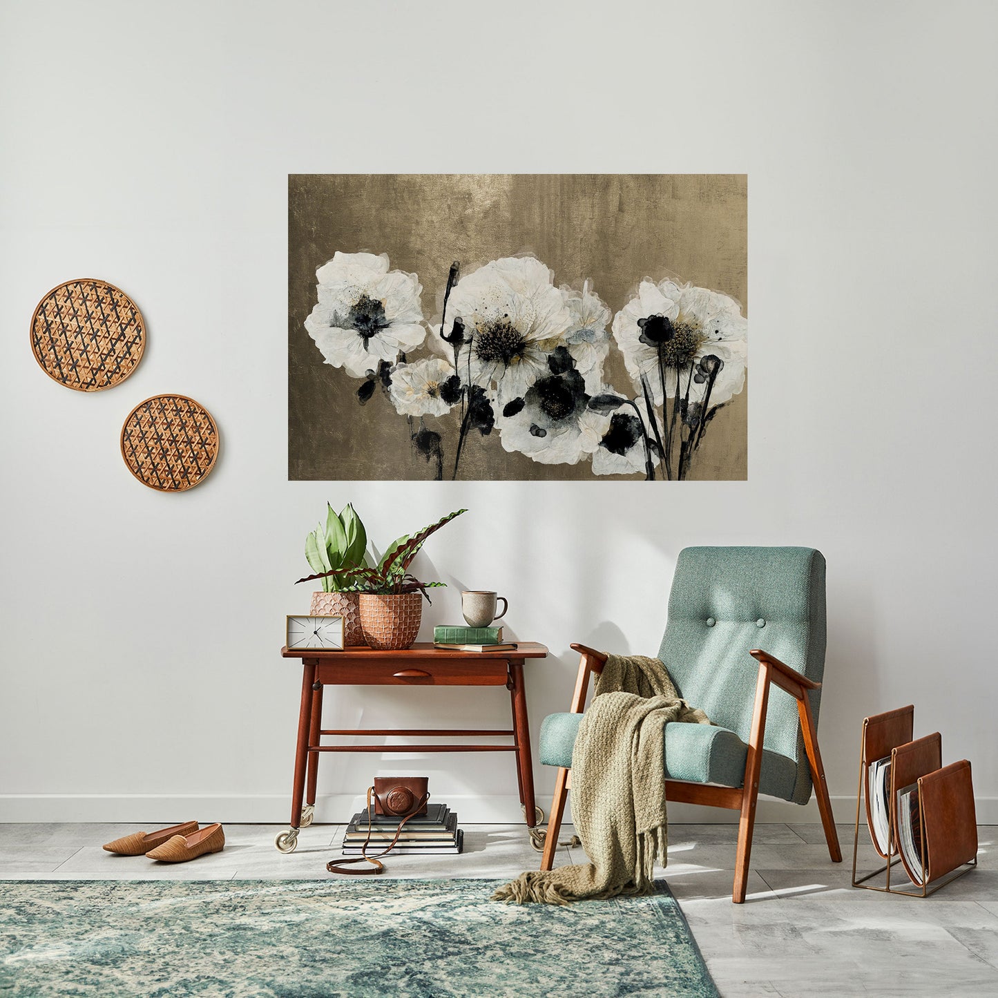 HARMONY IN WHITE Peel and Stick Horizontal Poster