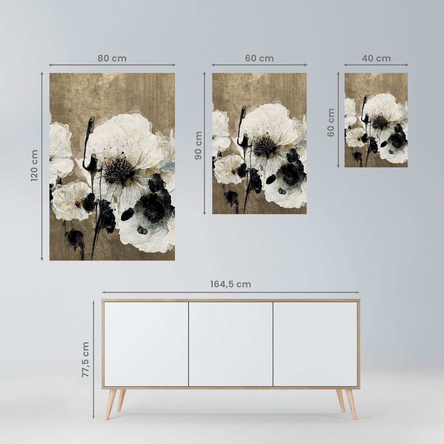 HARMONY IN WHITE Peel and Stick Vertical Poster
