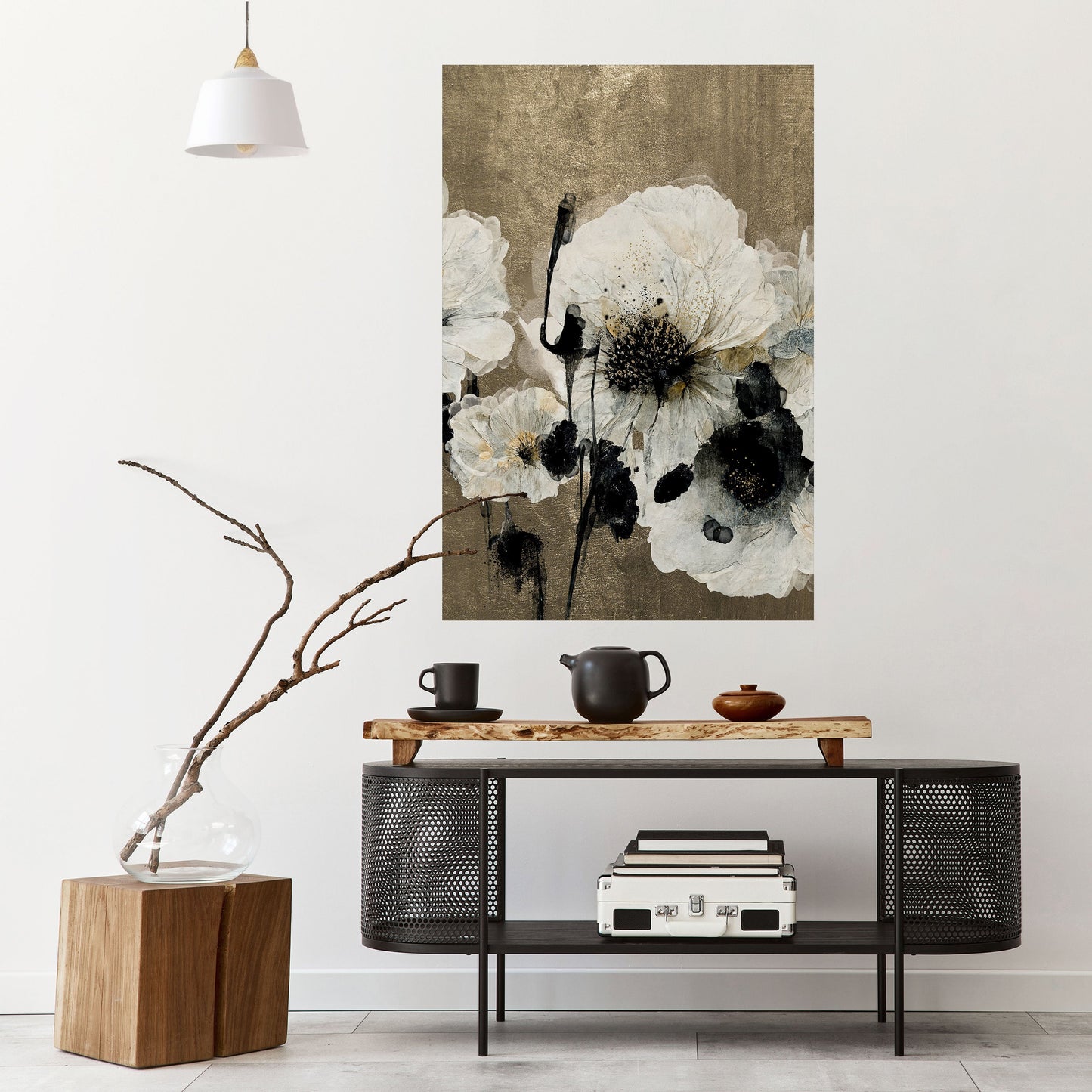 HARMONY IN WHITE Peel and Stick Vertical Poster