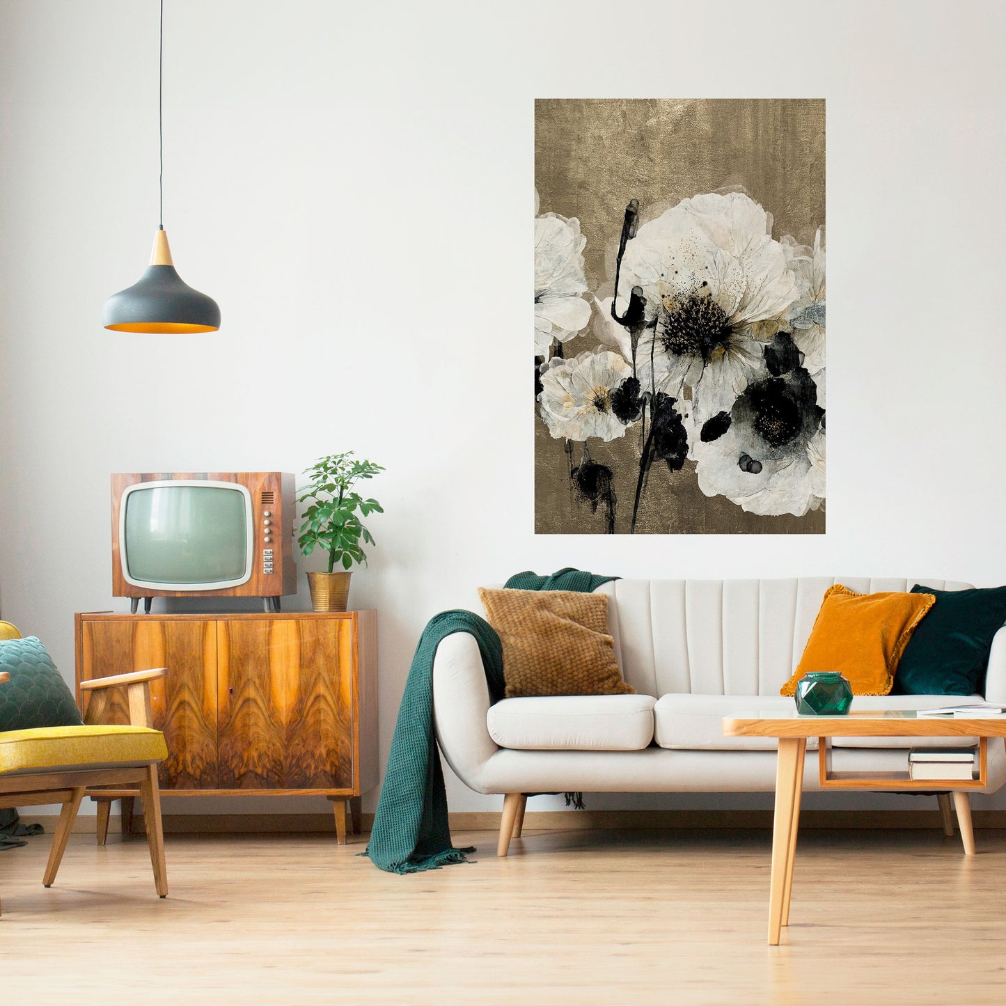 HARMONY IN WHITE Peel and Stick Vertical Poster