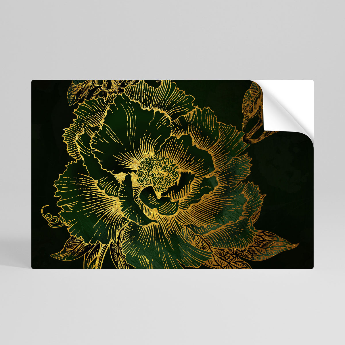 MIDNIGHT FLORAL GLIMMER Peel and Stick Horizontal Poster