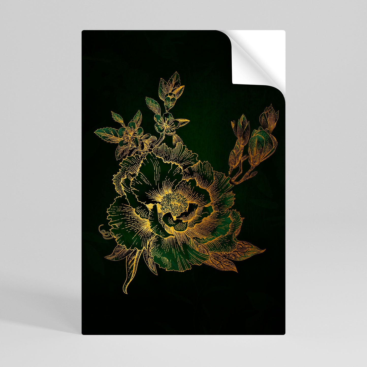 MIDNIGHT BLOMSTERIG GLIMMER Vertikal poster med självhäftande motiv