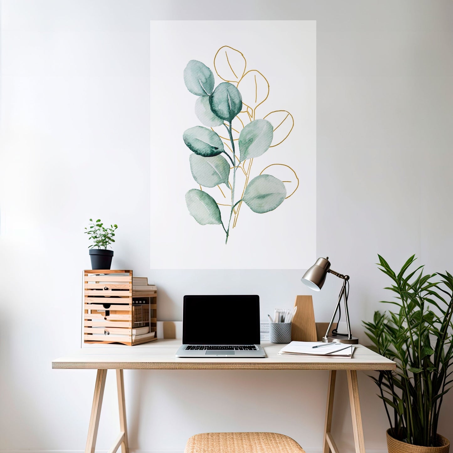 SILHOUETTES IN SOFT WATERS Peel and Stick Vertical Poster