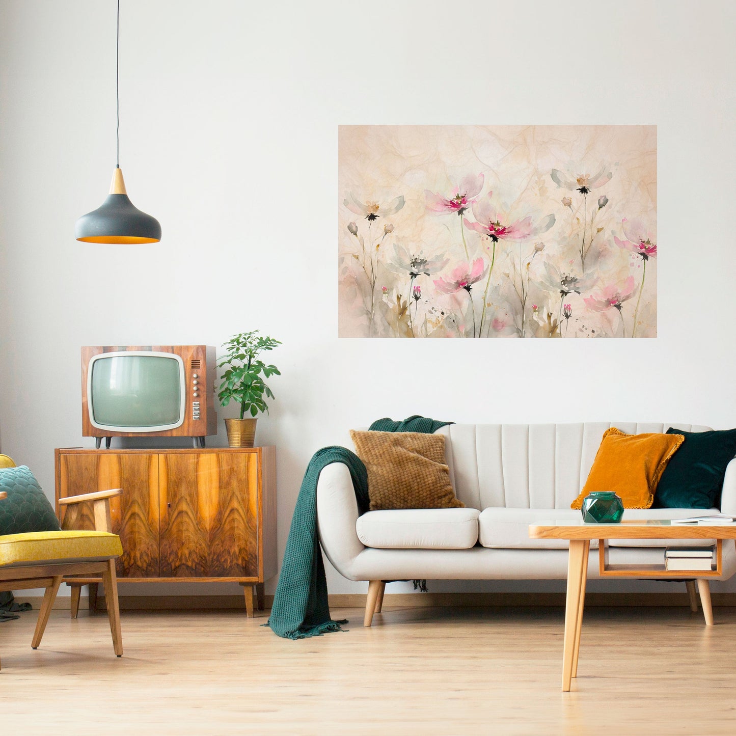 MÅLAD LJUTHET Horisontell Poster med självhäftande text