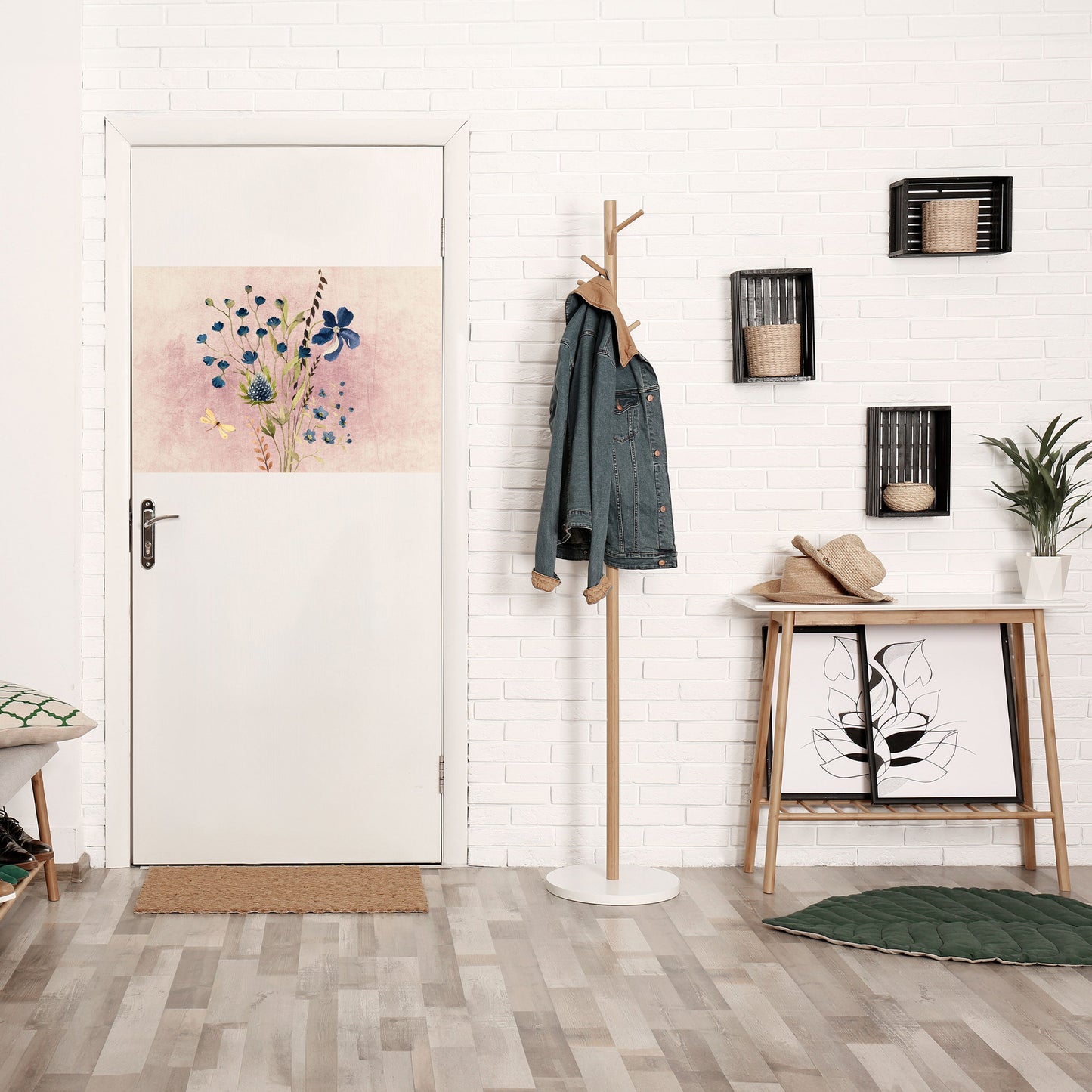 Blåklintdagrömma horisontell poster med självhäftande motiv
