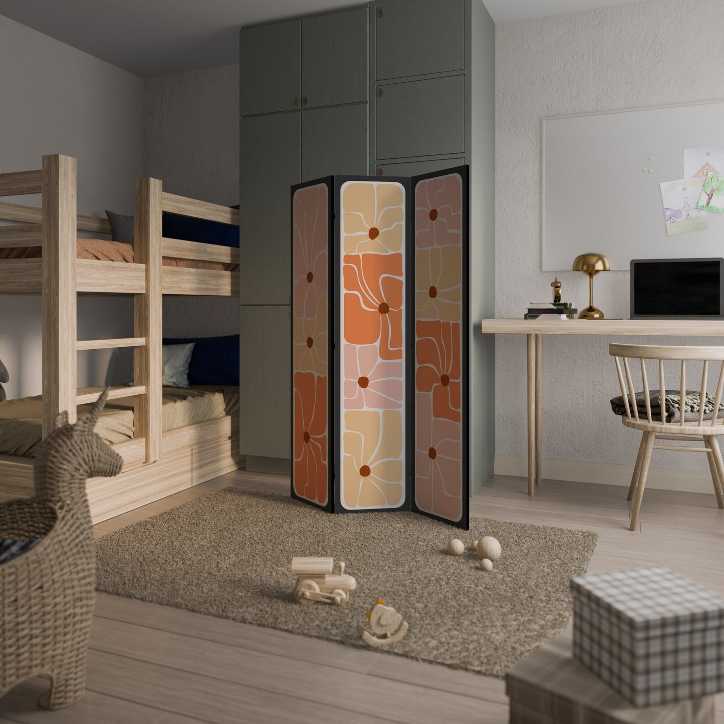 FINE CURRENTS Decorative 3-Panel Room Divider