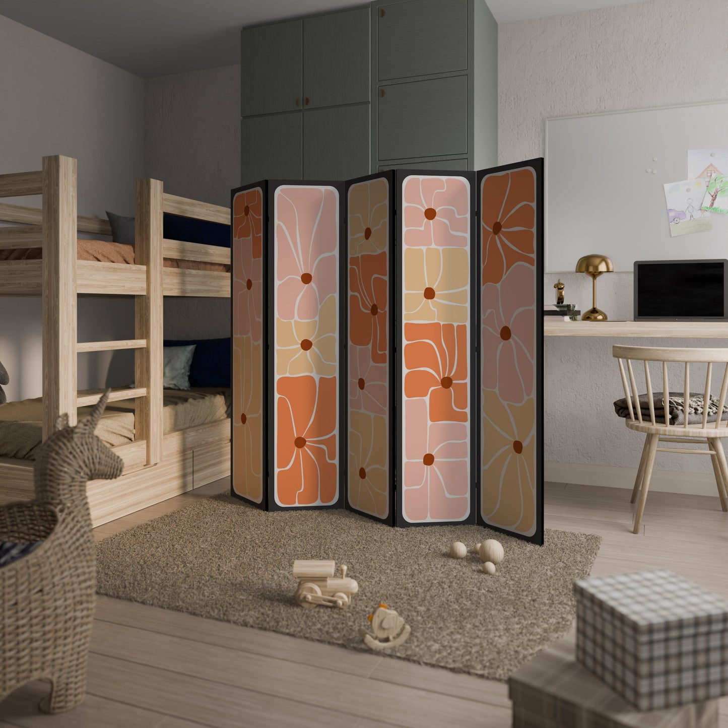 FINE CURRENTS Decorative 5-Panel Room Divider