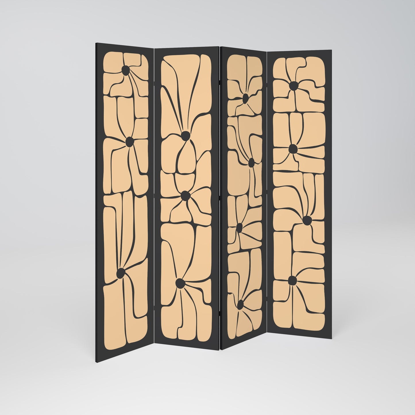 TRANQUIL CURRENTS Decorative 4-Panel Room Divider