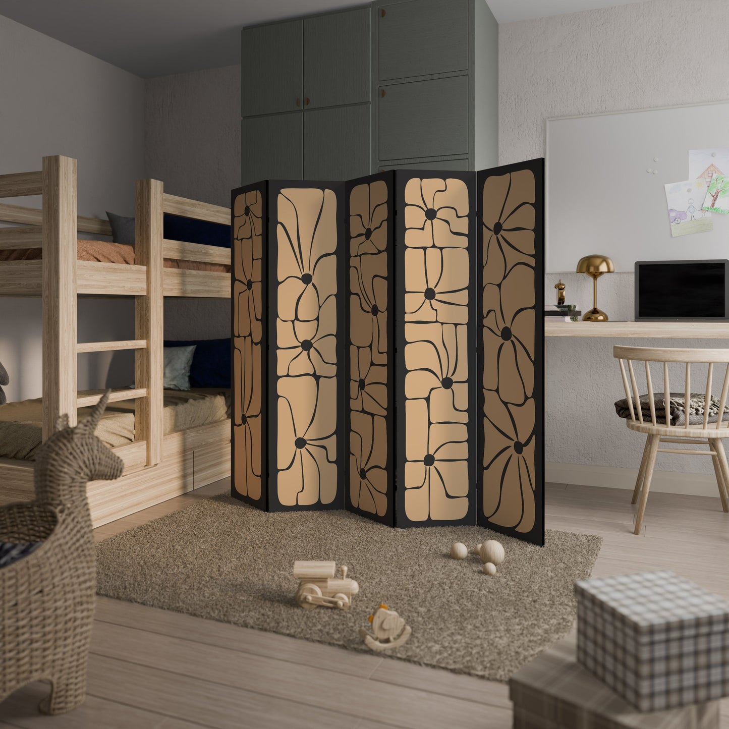 TRANQUIL CURRENTS Dekorativ rumsavdelare med 5 paneler