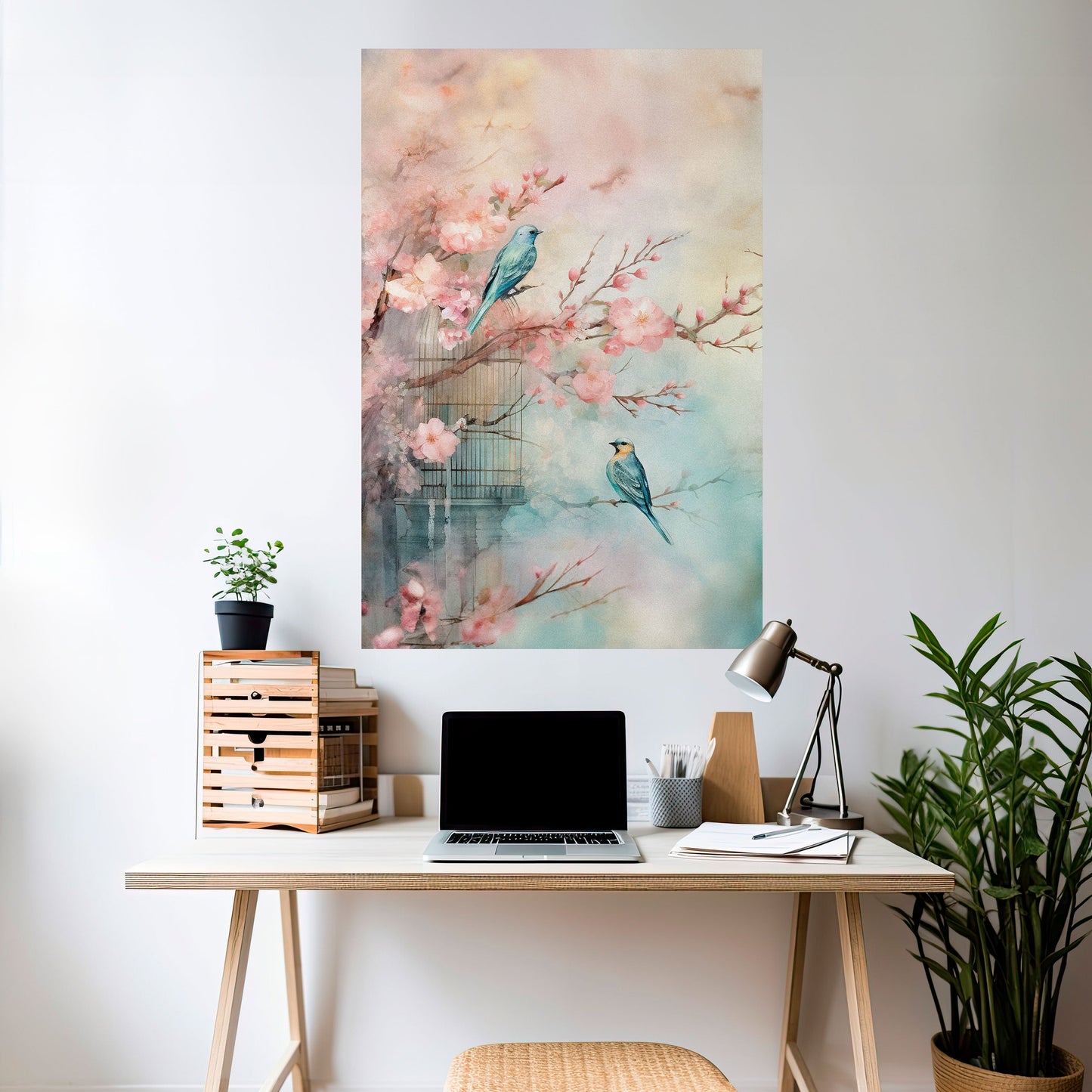 CHERRY BIRDSONG Peel and Stick Vertical Poster