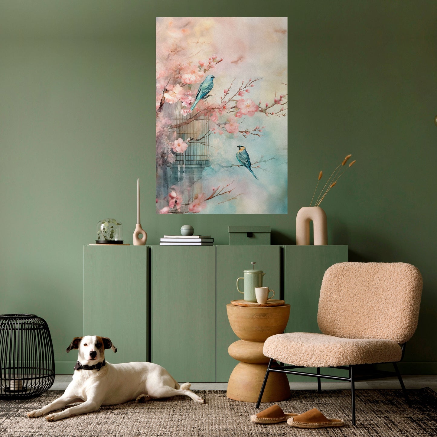 CHERRY BIRDSONG Peel and Stick Vertical Poster