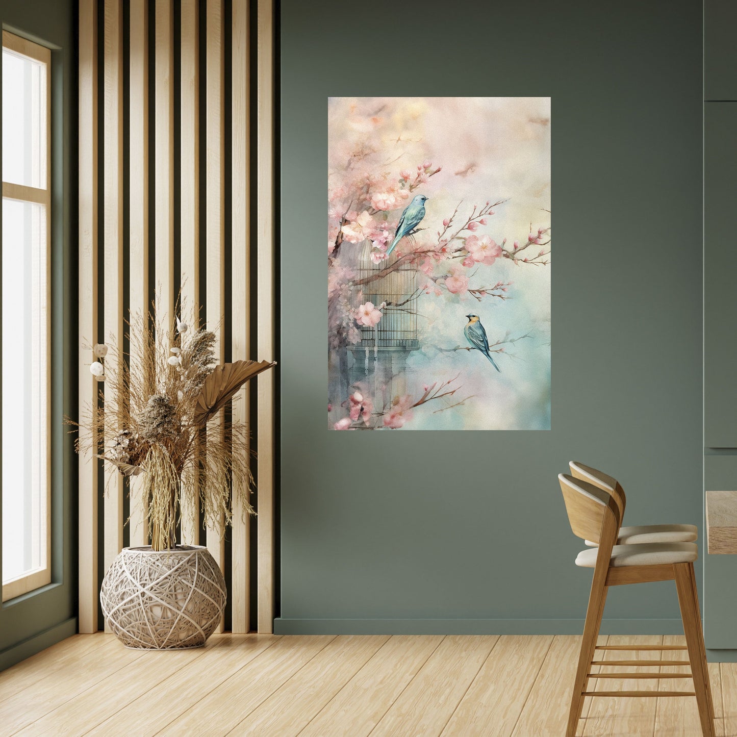 CHERRY BIRDSONG Peel and Stick Vertical Poster