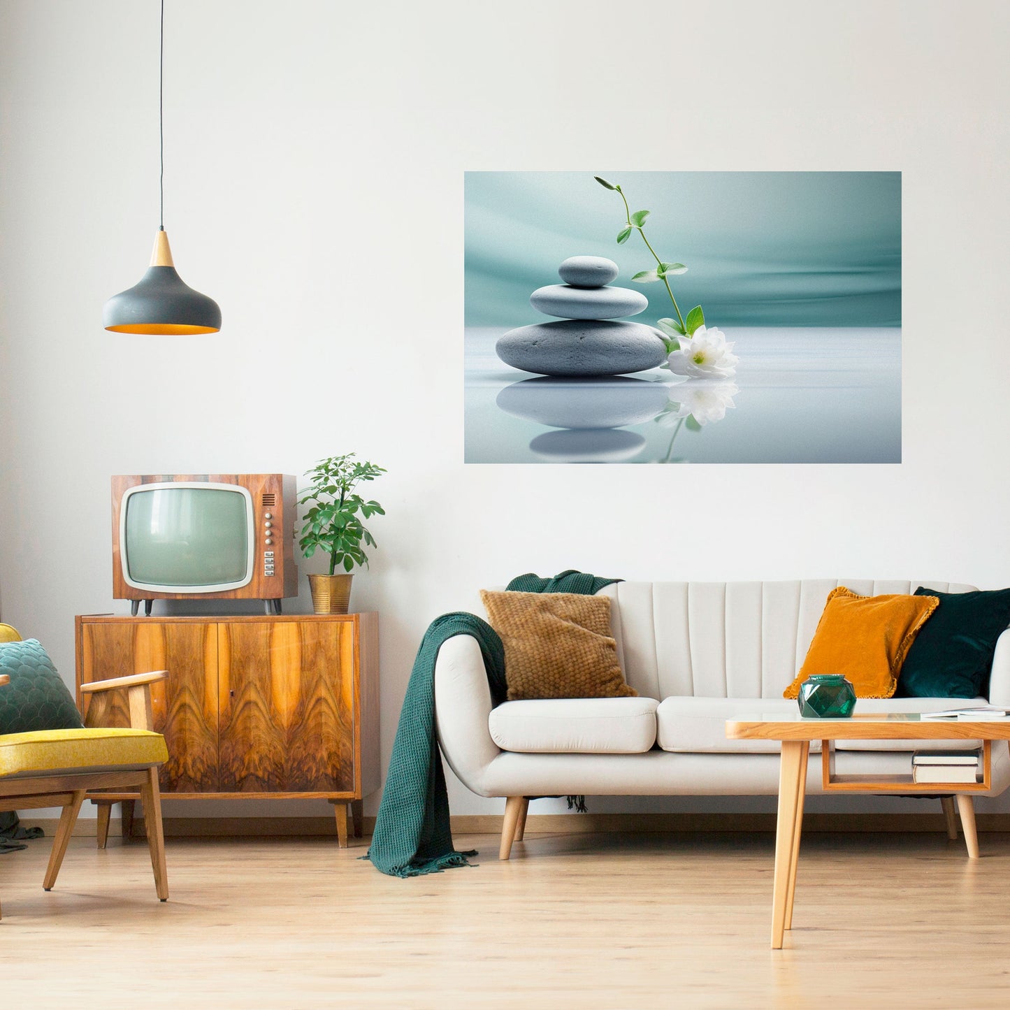 LUGN STENBALANS Horisontell Poster med självhäftande text