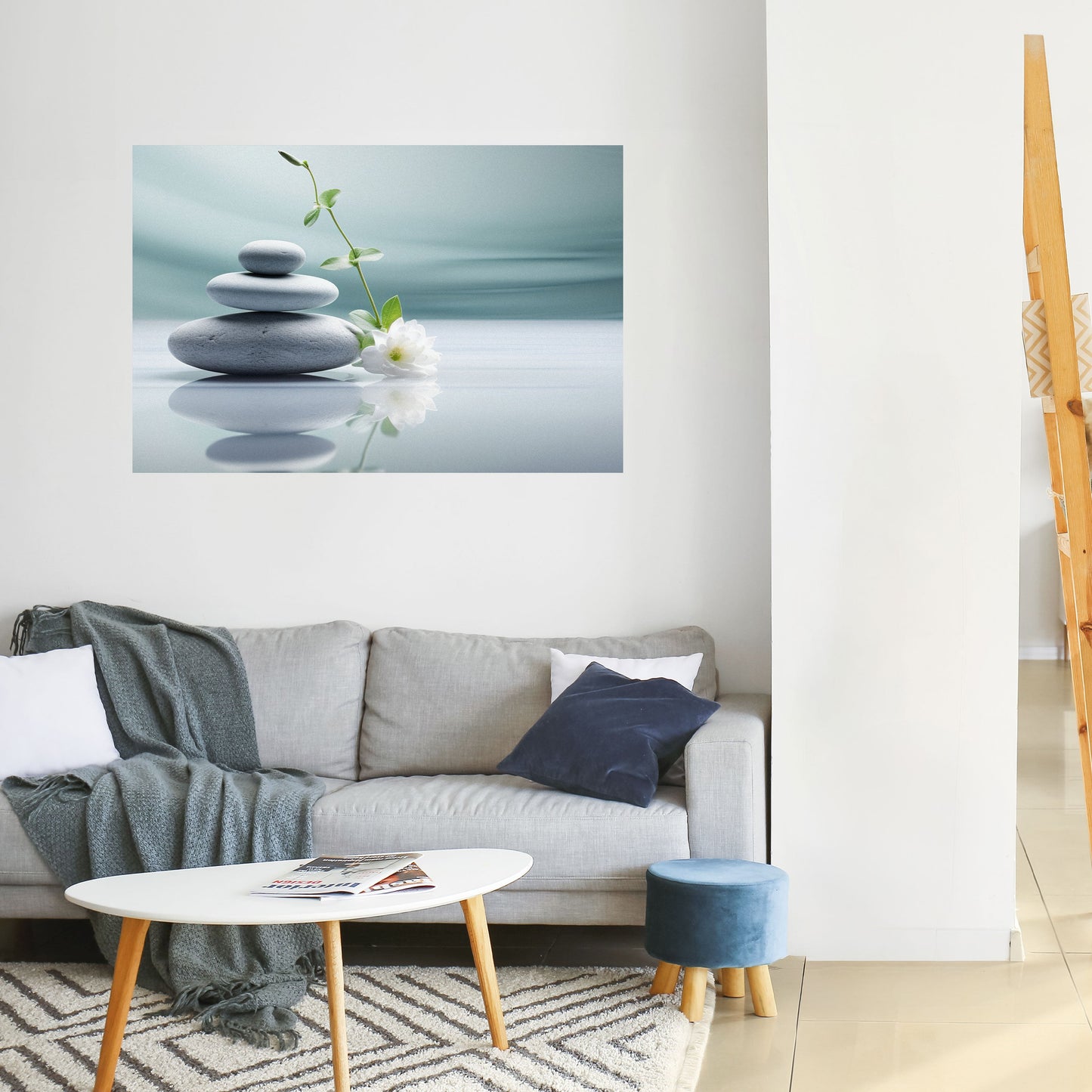 LUGN STENBALANS Horisontell Poster med självhäftande text