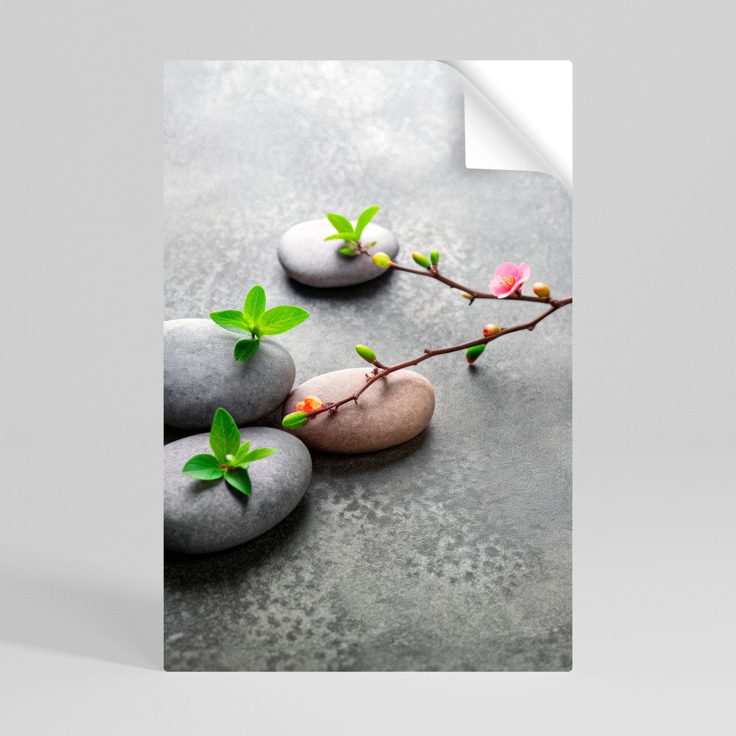 STENAR OCH BLOMMOR Vertikal poster med självhäftande mönster