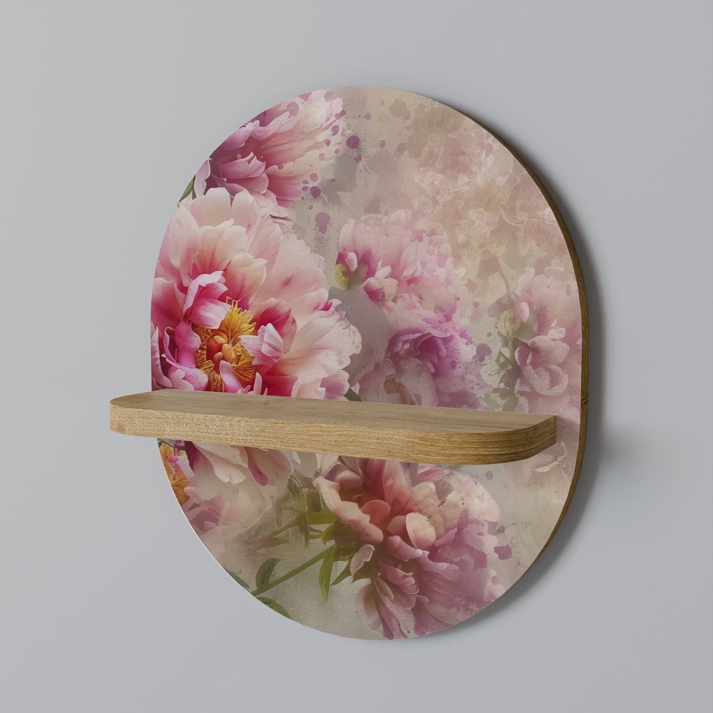 PEONY WHISPER Oval konsthylla i ekeffekt