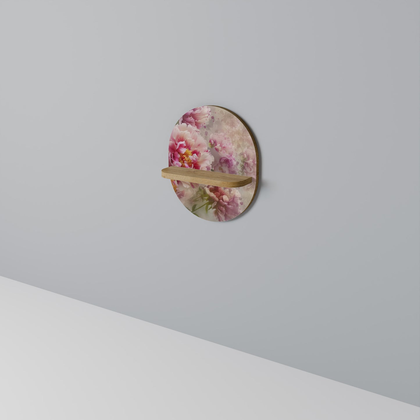 PEONY WHISPER Oval konsthylla i ekeffekt