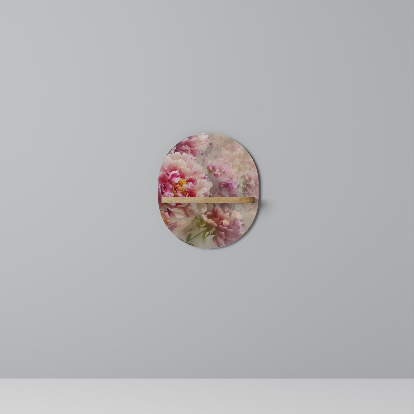 PEONY WHISPER Oval konsthylla i ekeffekt