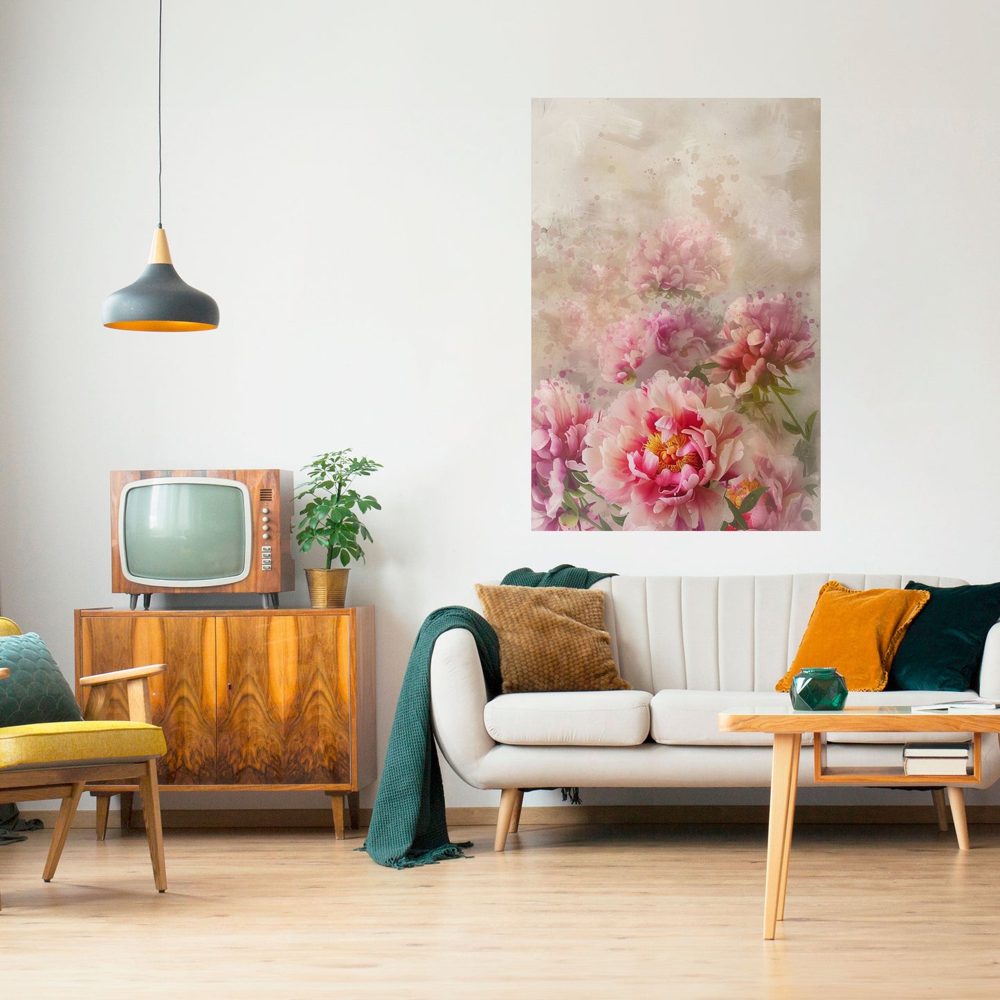 PEONY WHISPER Peel and Stick Vertical Poster