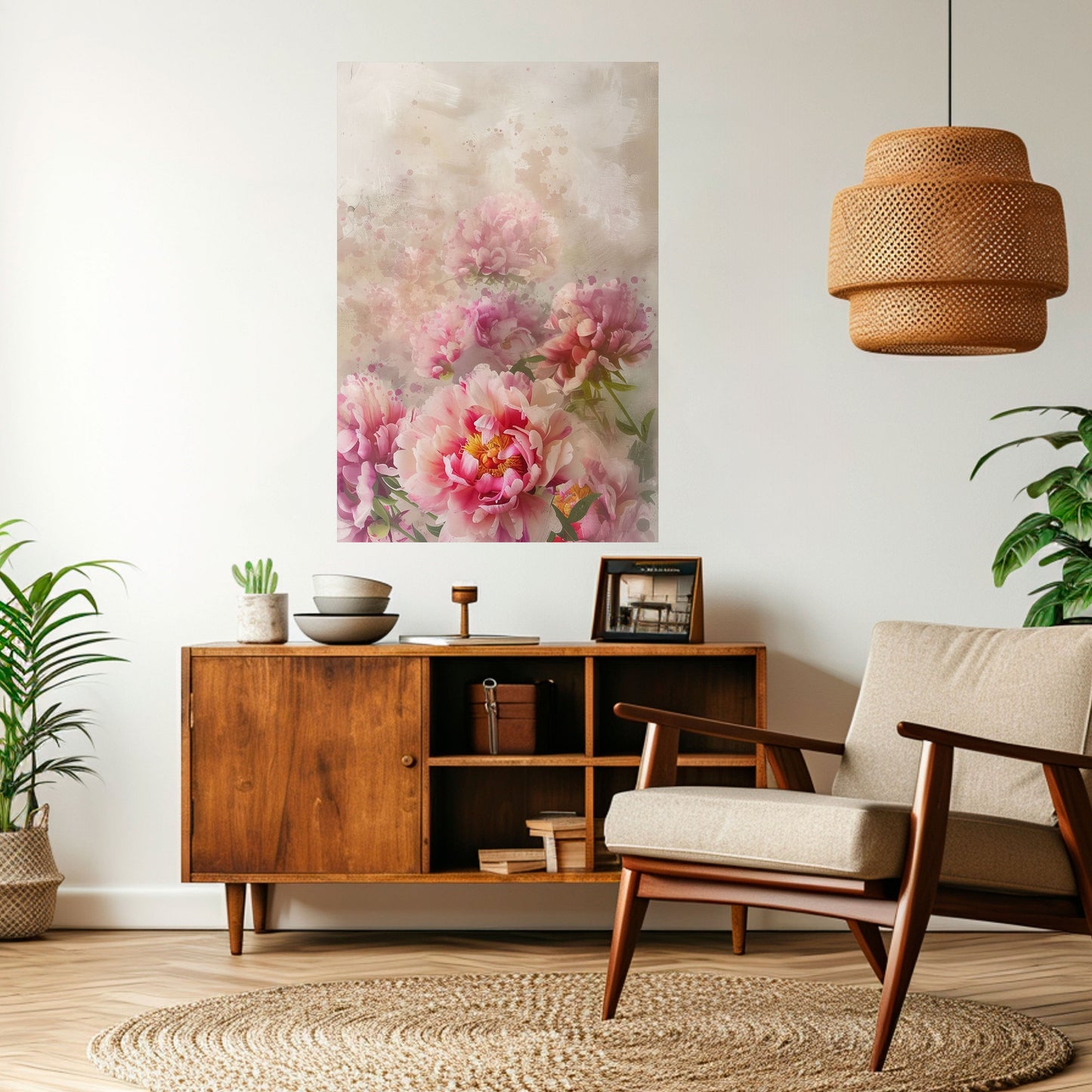 PEONY WHISPER Peel and Stick Vertical Poster