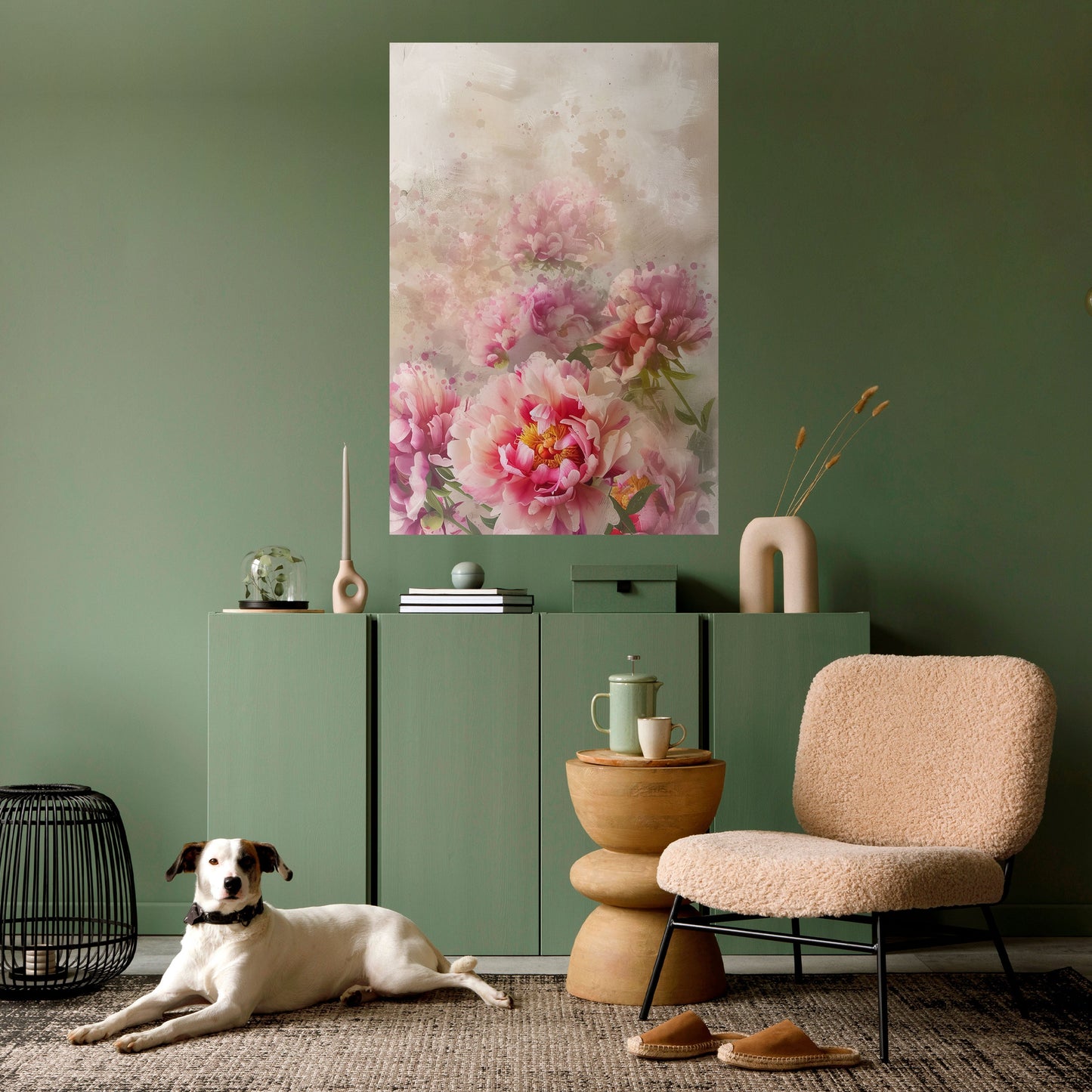 PEONY WHISPER Peel and Stick Vertical Poster