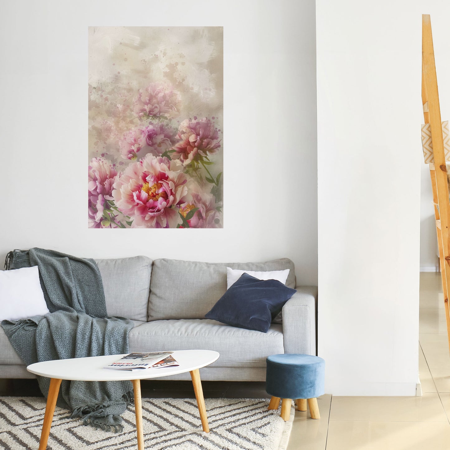 PEONY WHISPER Peel and Stick Vertical Poster