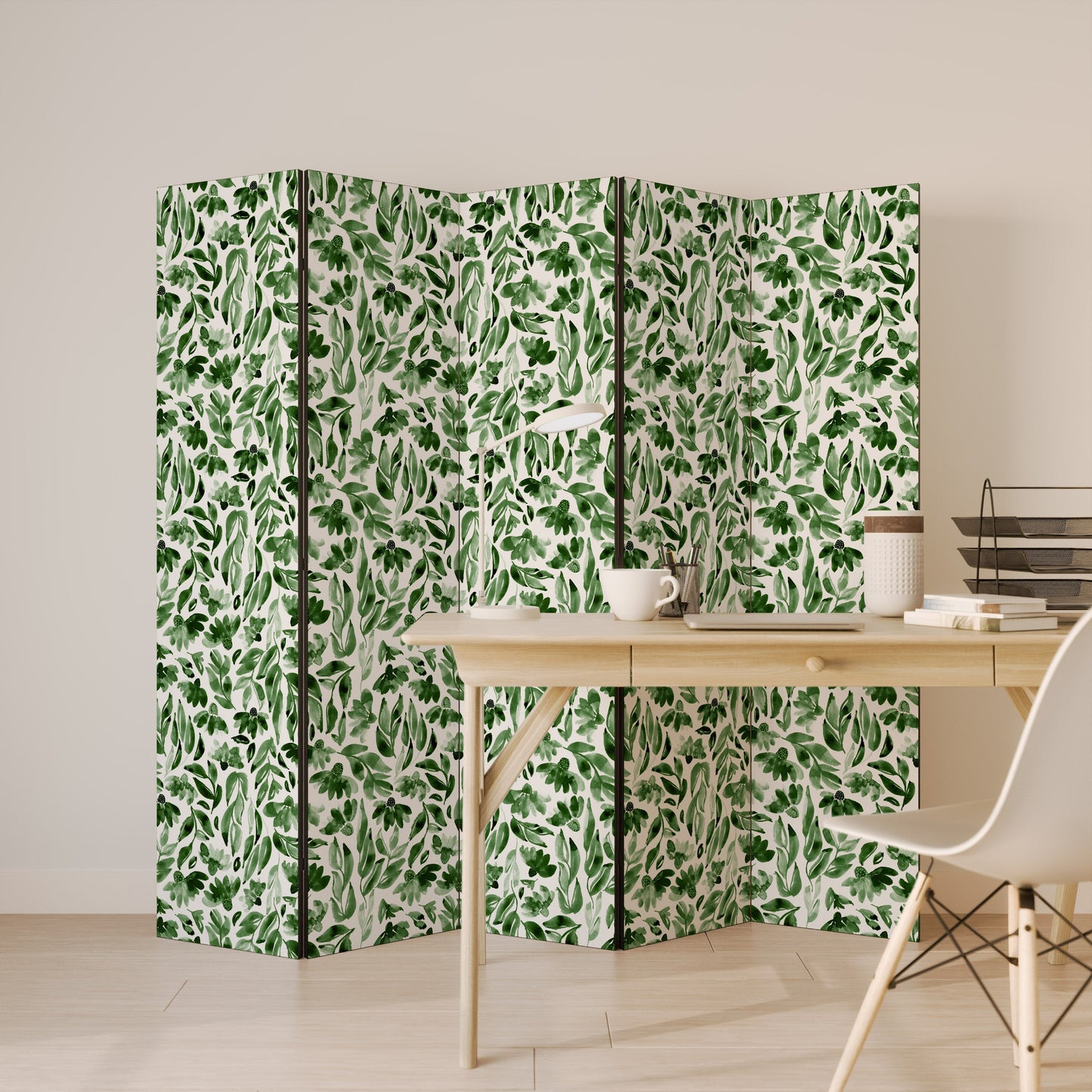 LEAFY LAYERS Dekorativ rumsavdelare med 5 paneler