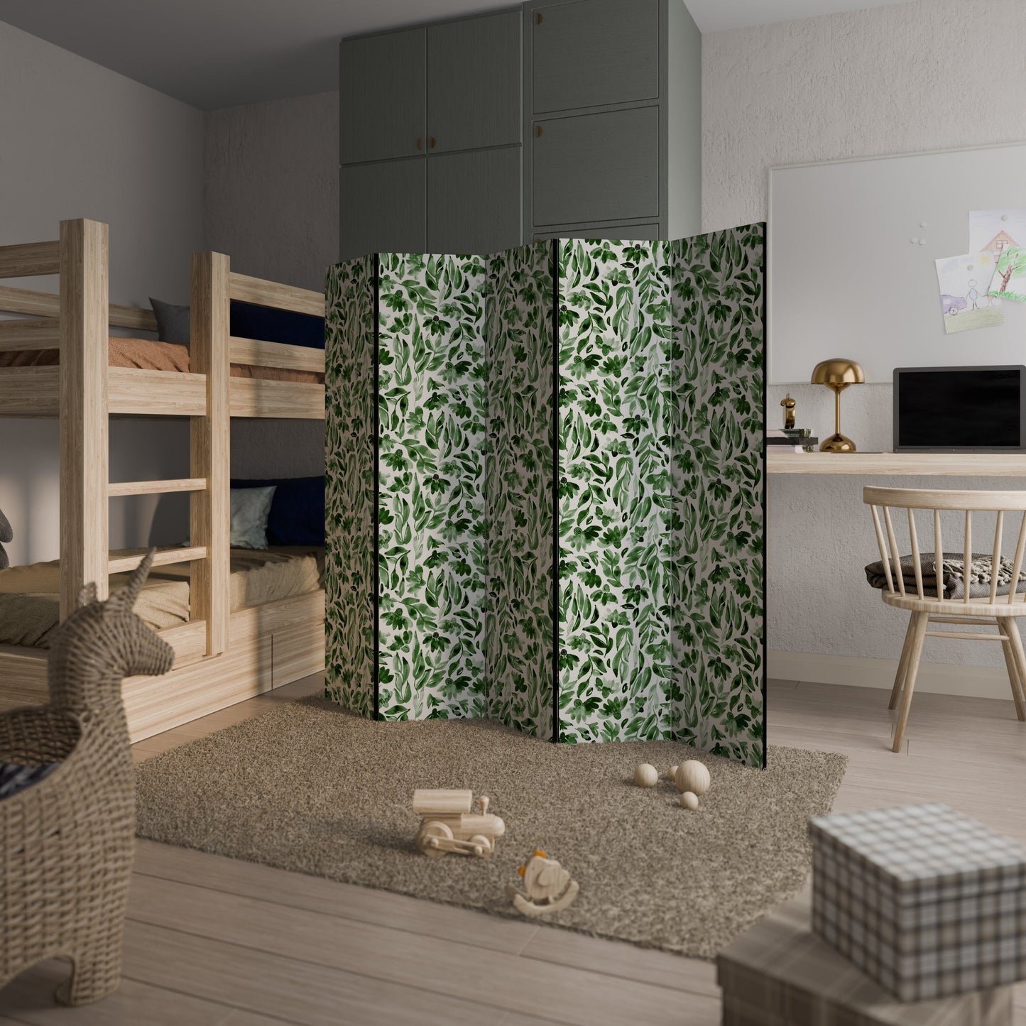 LEAFY LAYERS Dekorativ rumsavdelare med 5 paneler