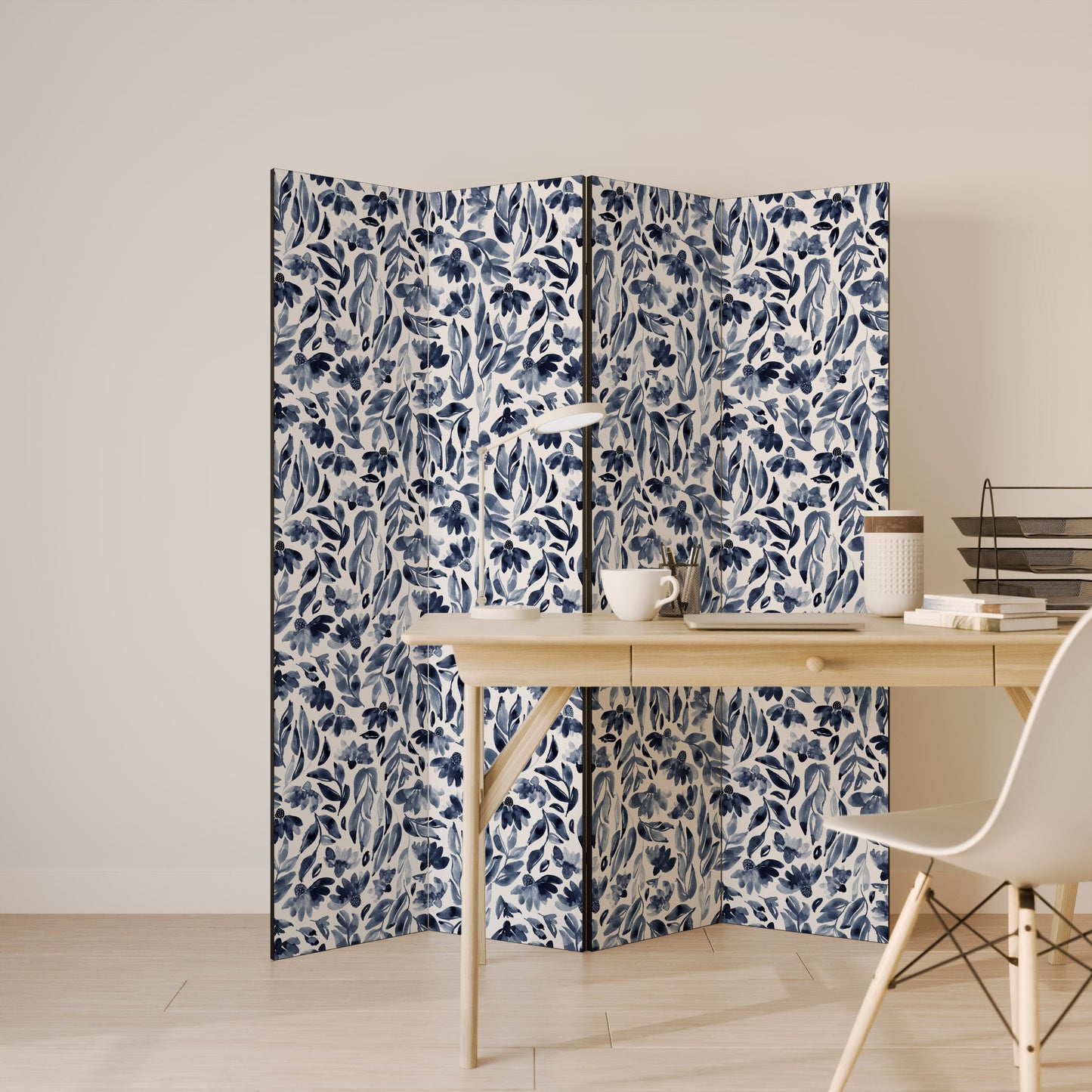 FLORAL FANTASY FABLE Dekorativ rumsavdelare med 4 paneler