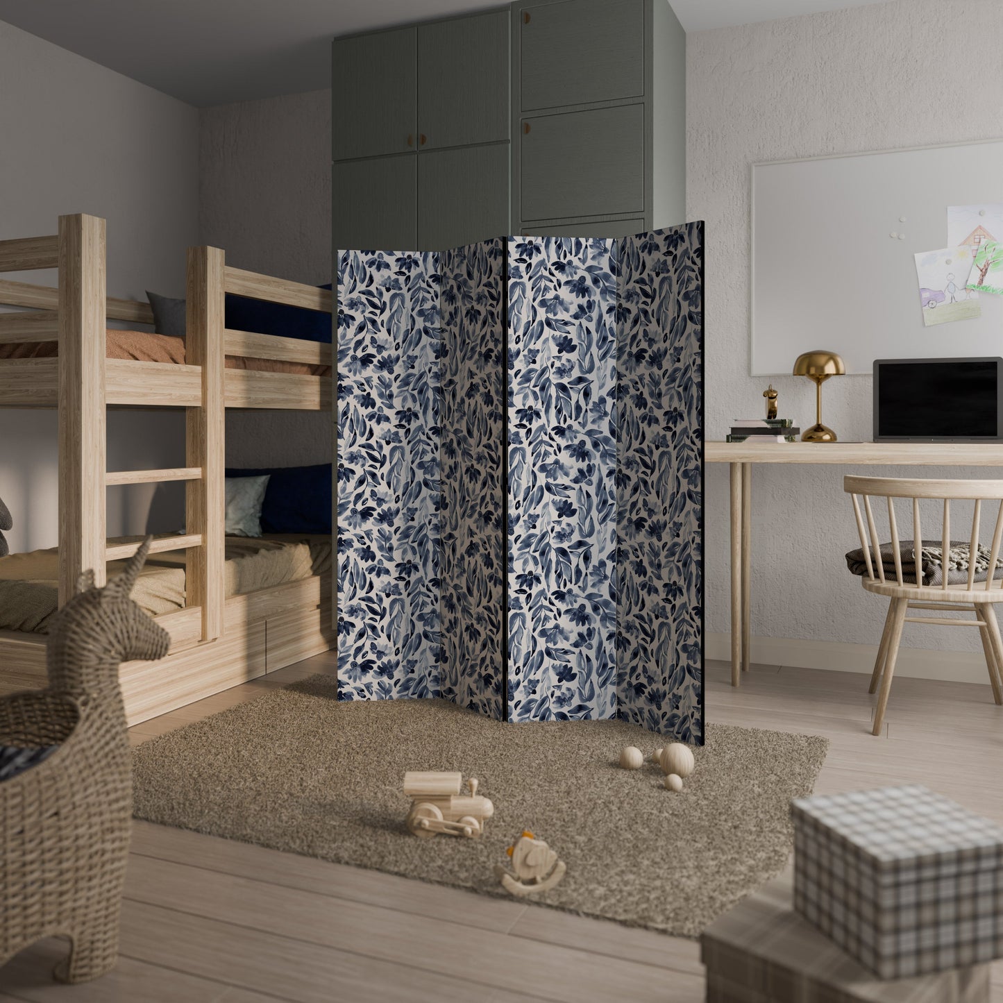 FLORAL FANTASY FABLE Dekorativ rumsavdelare med 4 paneler