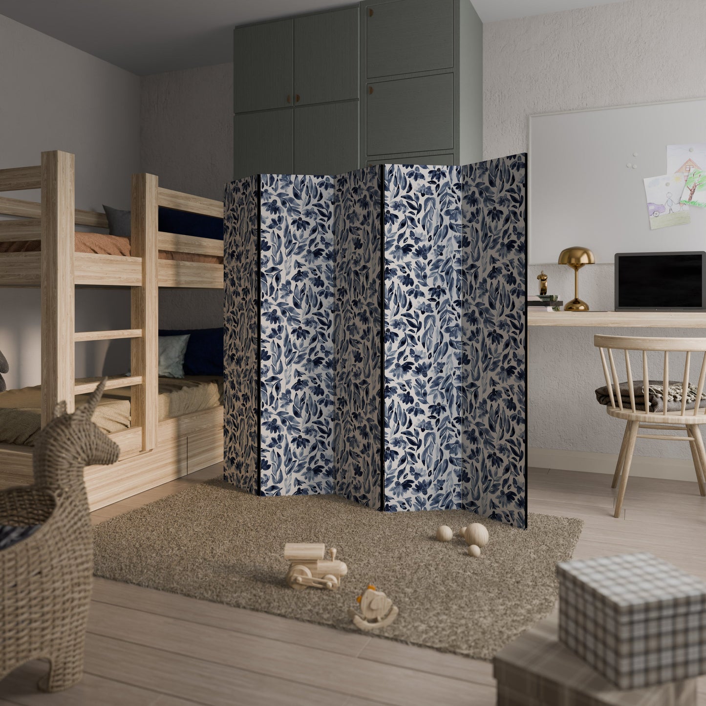 FLORAL FANTASY FABLE Dekorativ rumsavdelare med 5 paneler