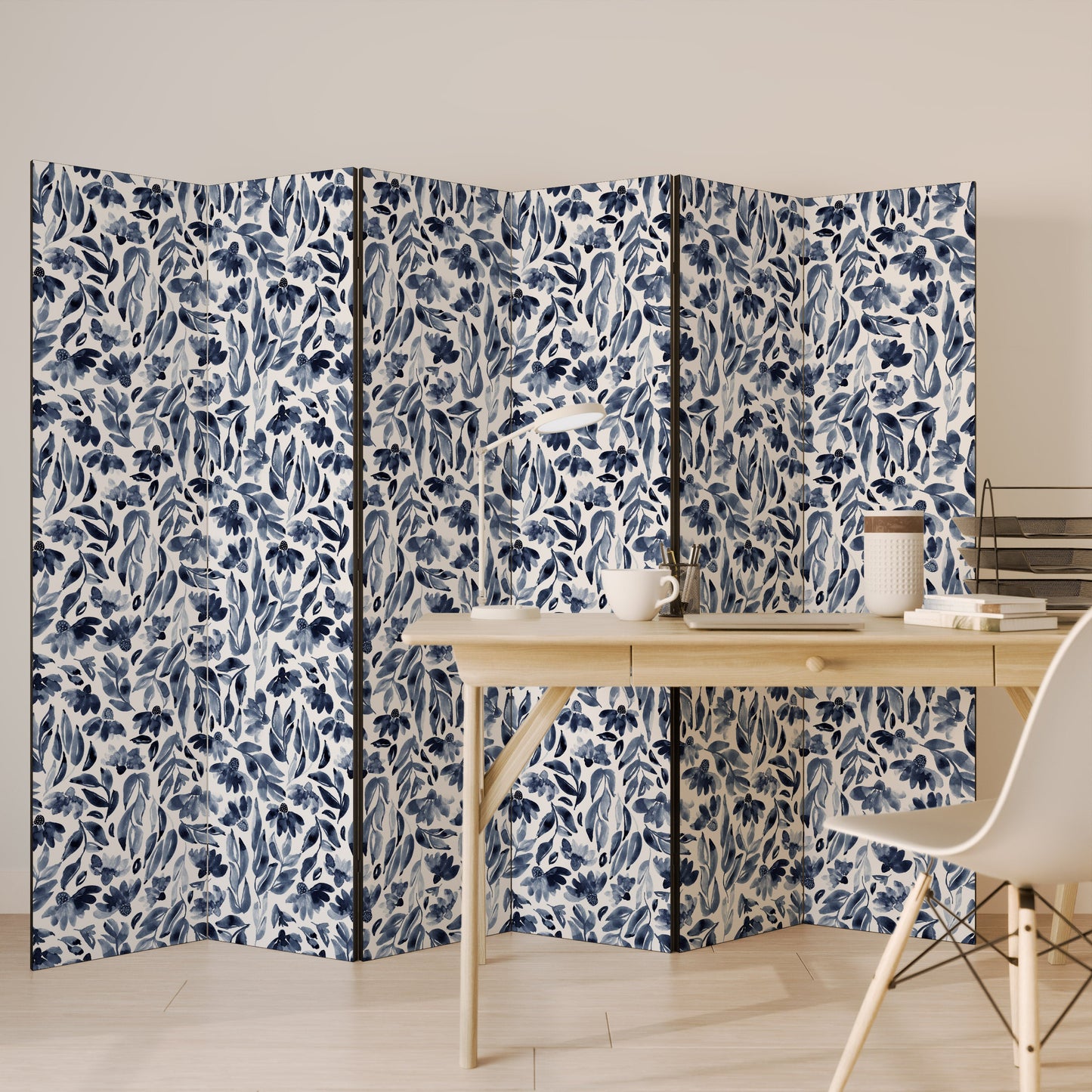 Dekorativ rumsavdelare med 6 paneler FLORAL FANTASY FABLE