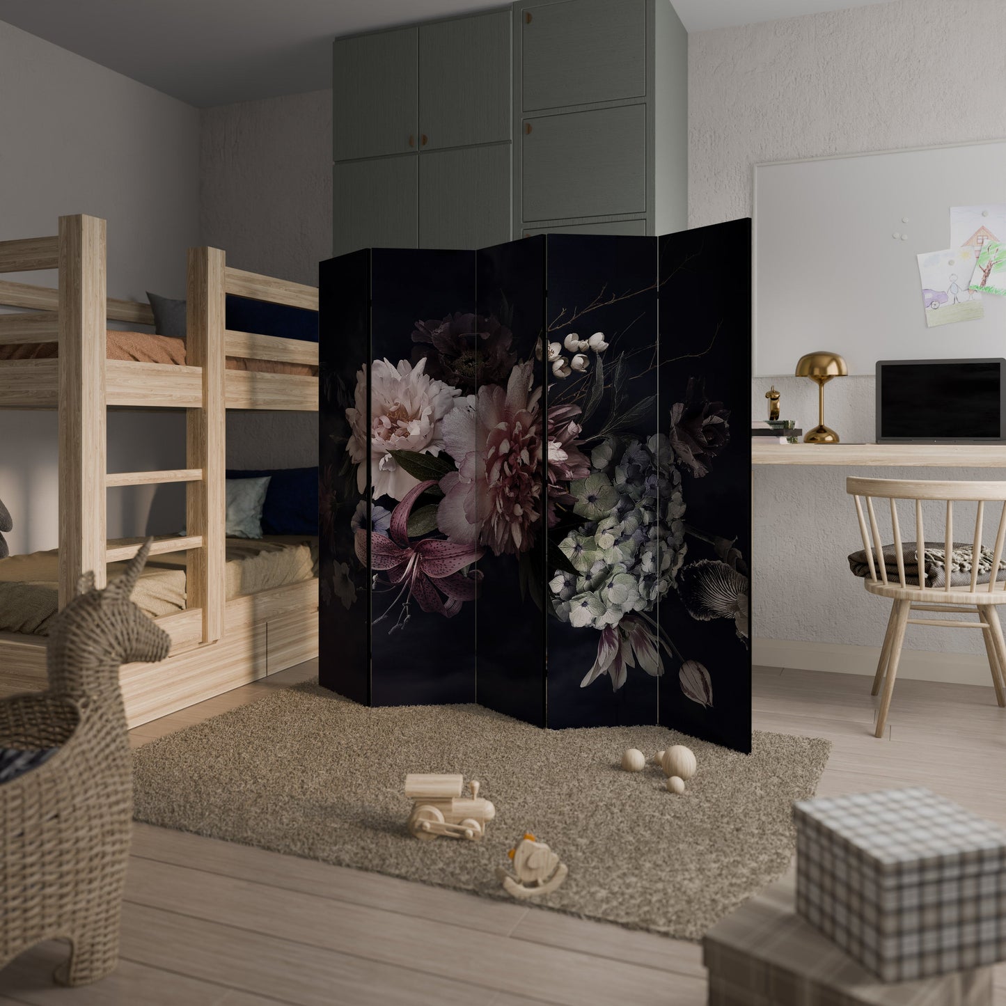 PURE BLOSSOM Dekorativ rumsavdelare med 5 paneler
