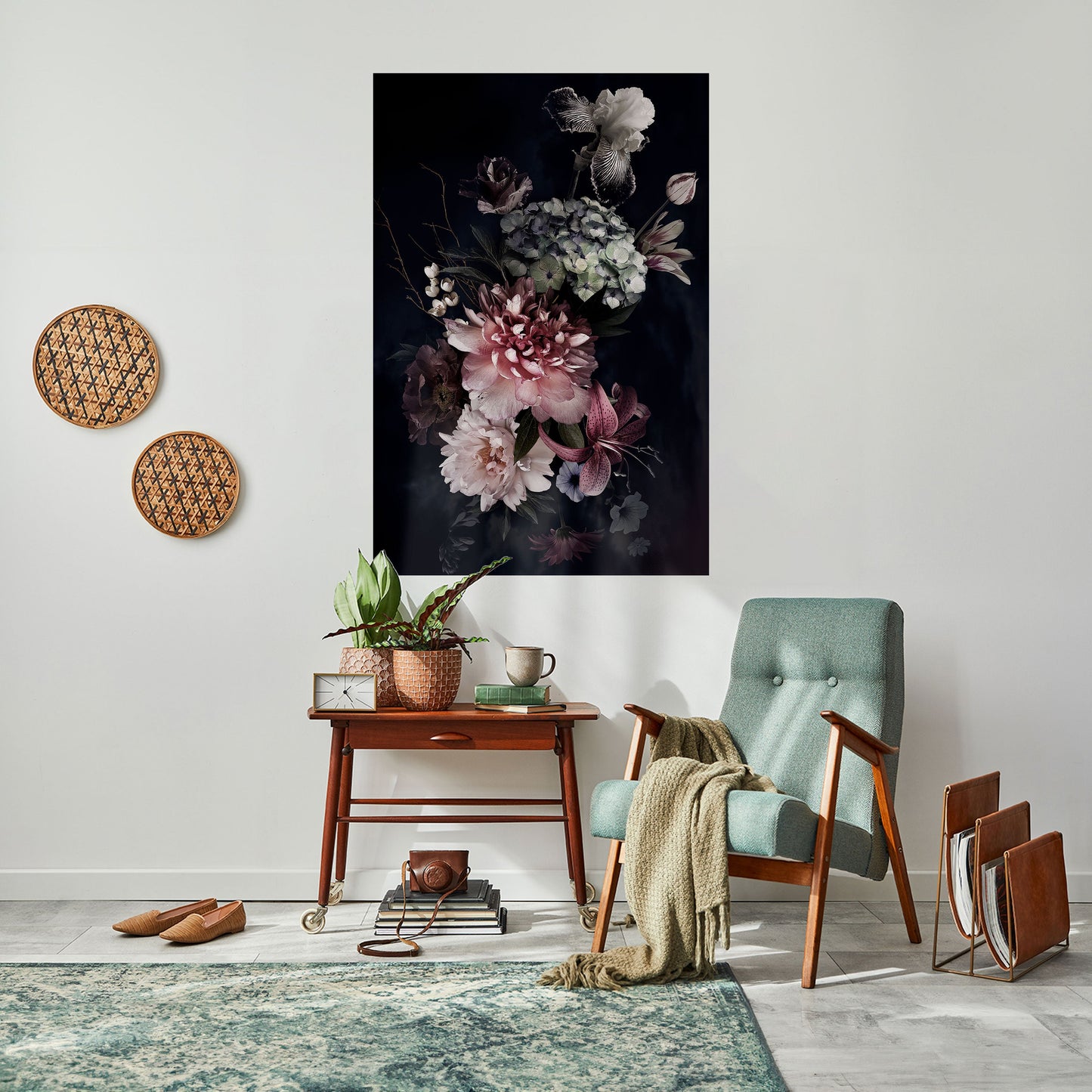 PURE BLOSSOM vertikal poster med självhäftande text