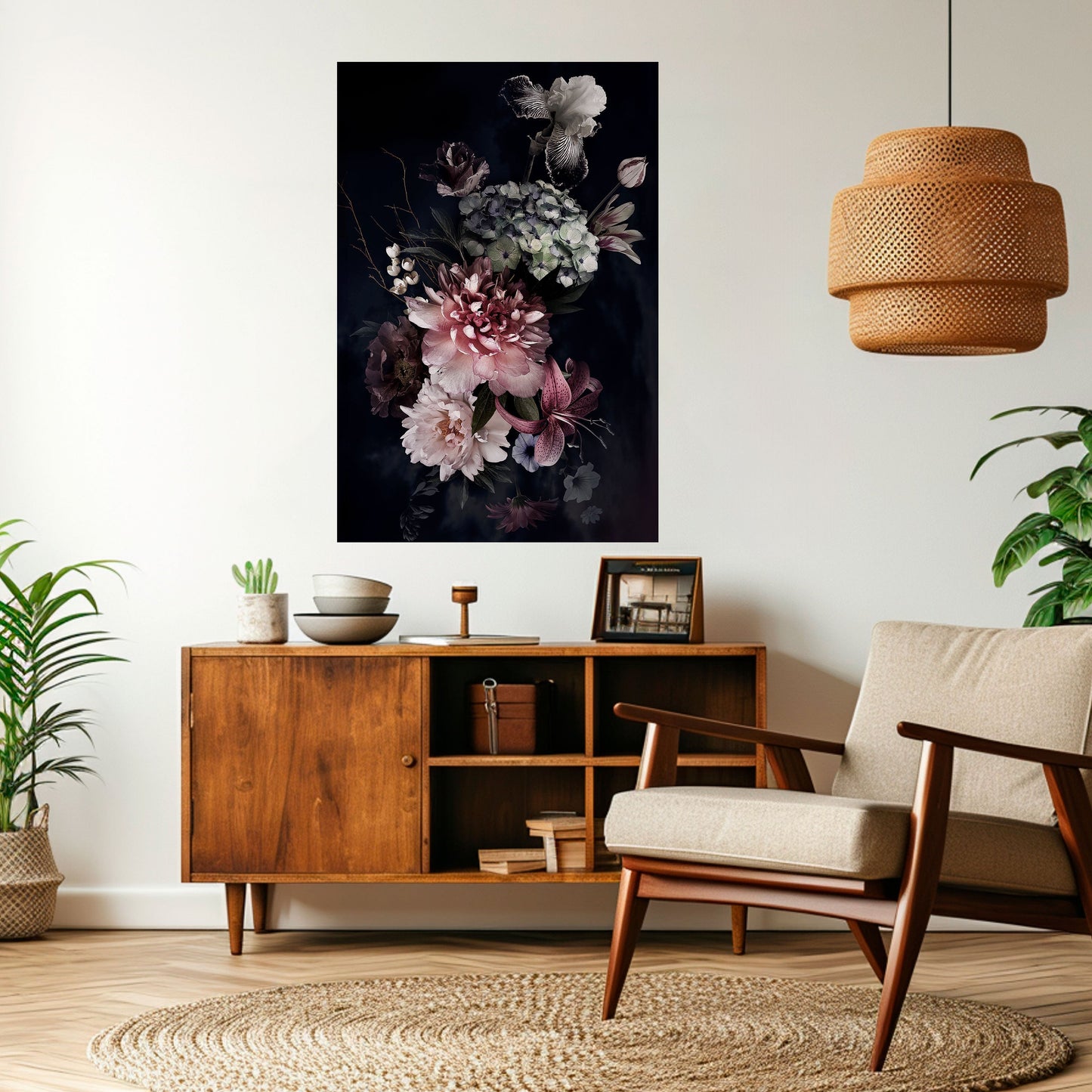 PURE BLOSSOM vertikal poster med självhäftande text