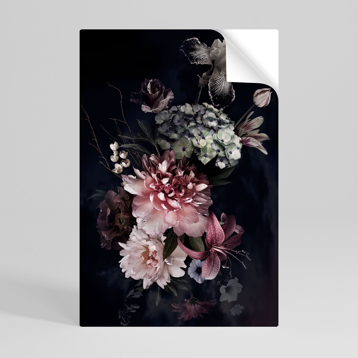 PURE BLOSSOM vertikal poster med självhäftande text
