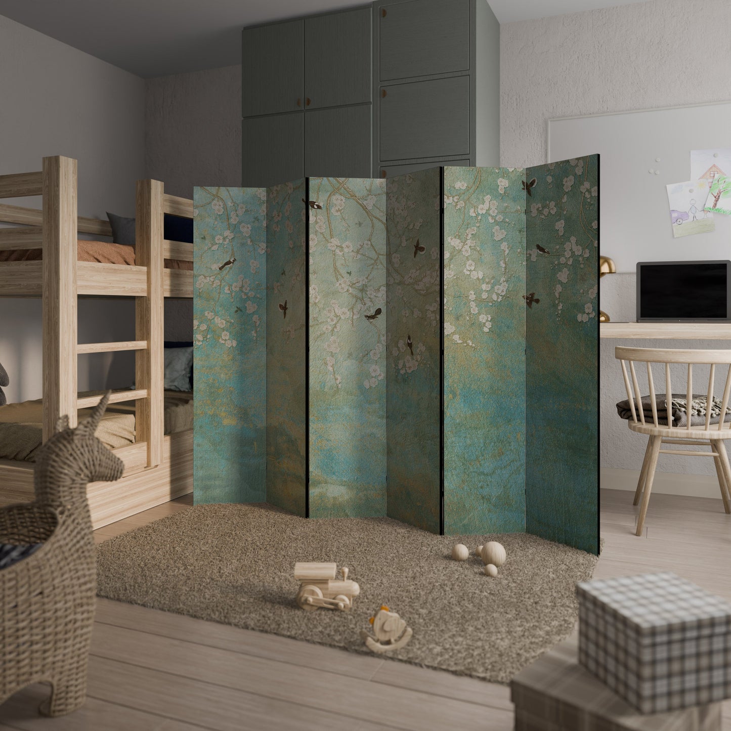BLOOMING CHARM Decorative 6-Panel Room Divider