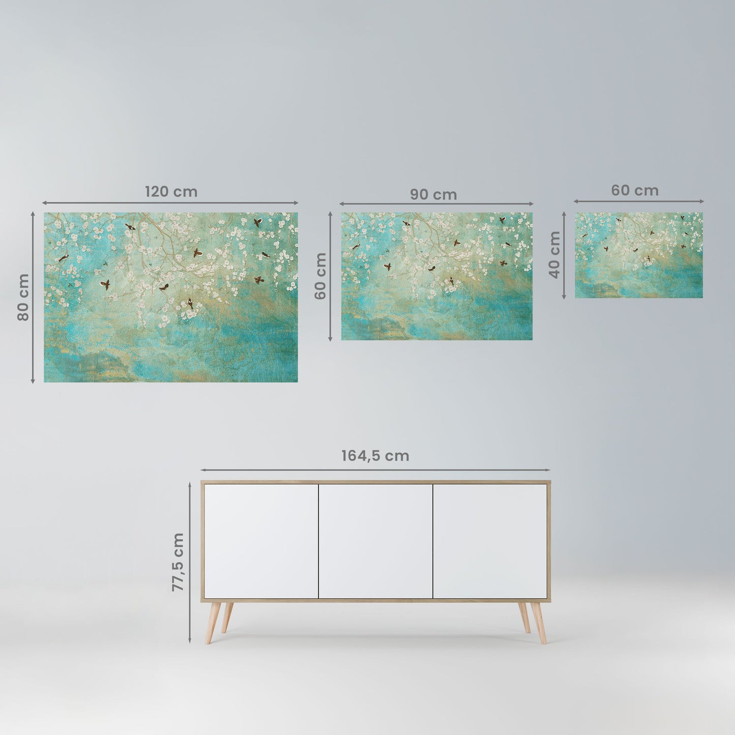 BLOOMING CHARM horisontell poster med självhäftande motiv