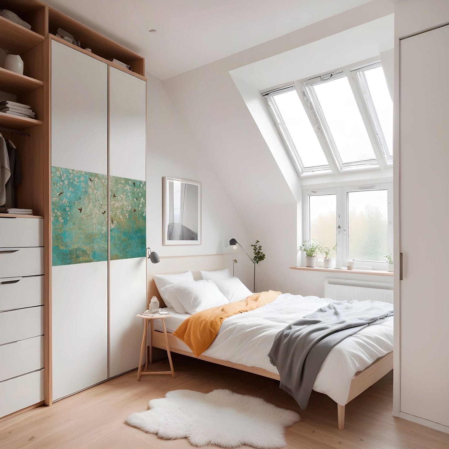 BLOOMING CHARM horisontell poster med självhäftande motiv