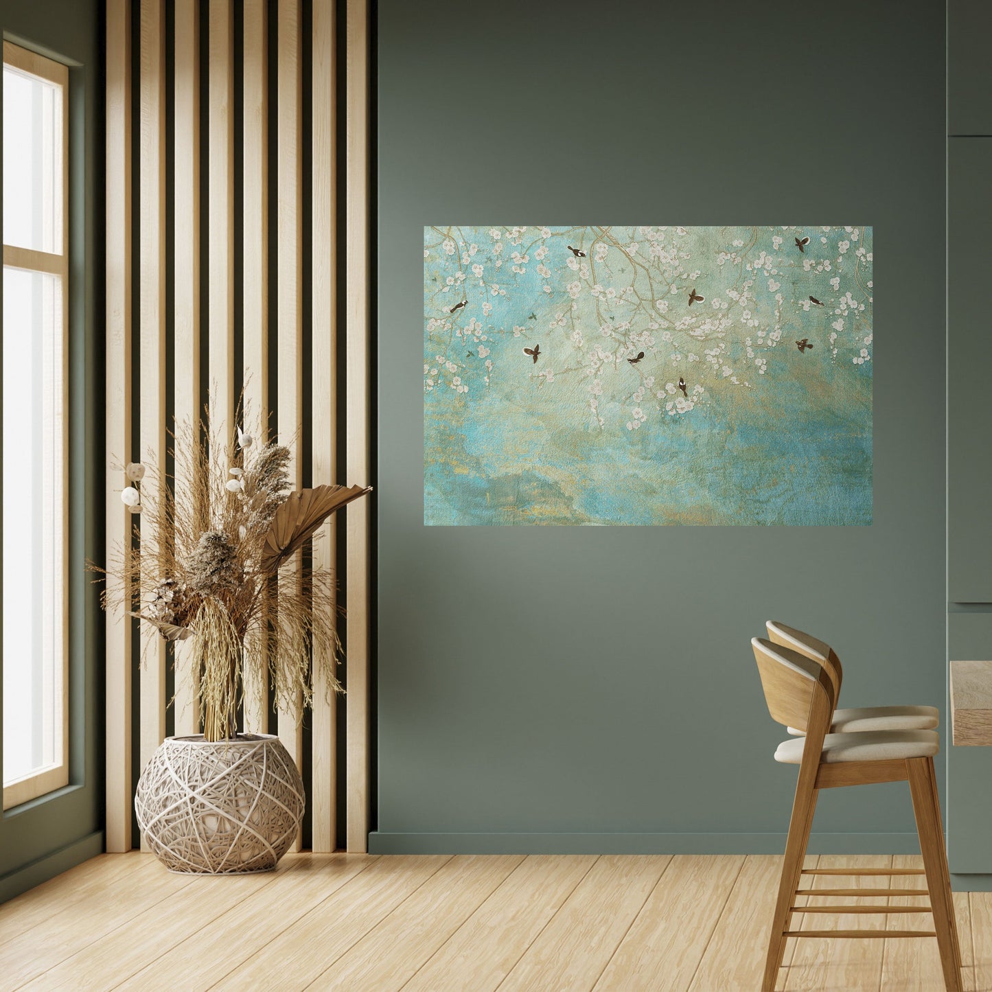 BLOOMING CHARM horisontell poster med självhäftande motiv