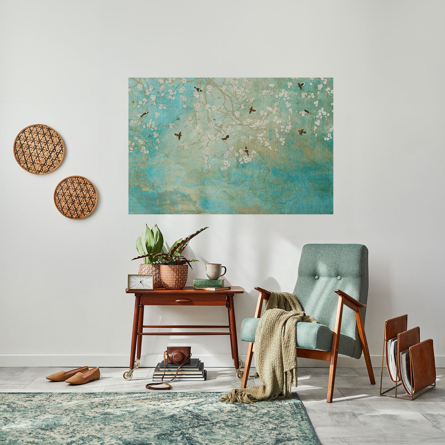 BLOOMING CHARM horisontell poster med självhäftande motiv