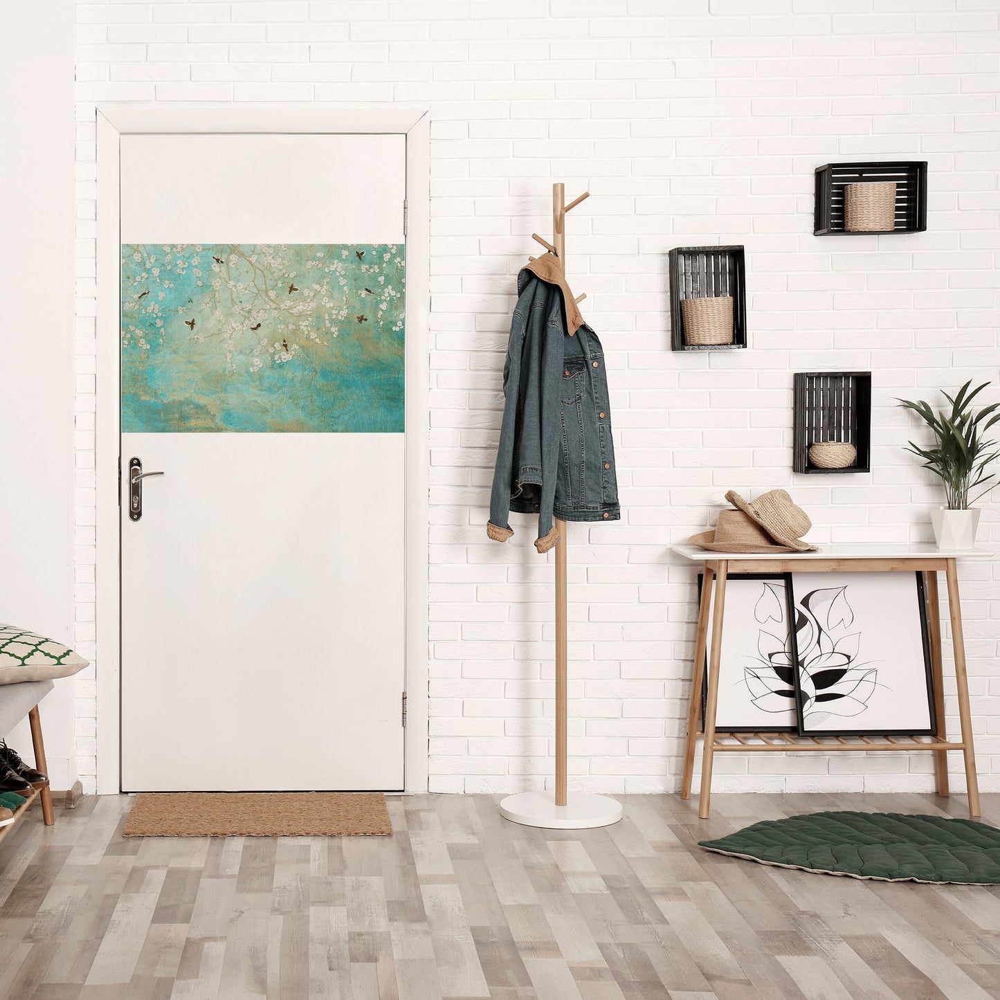 BLOOMING CHARM horisontell poster med självhäftande motiv