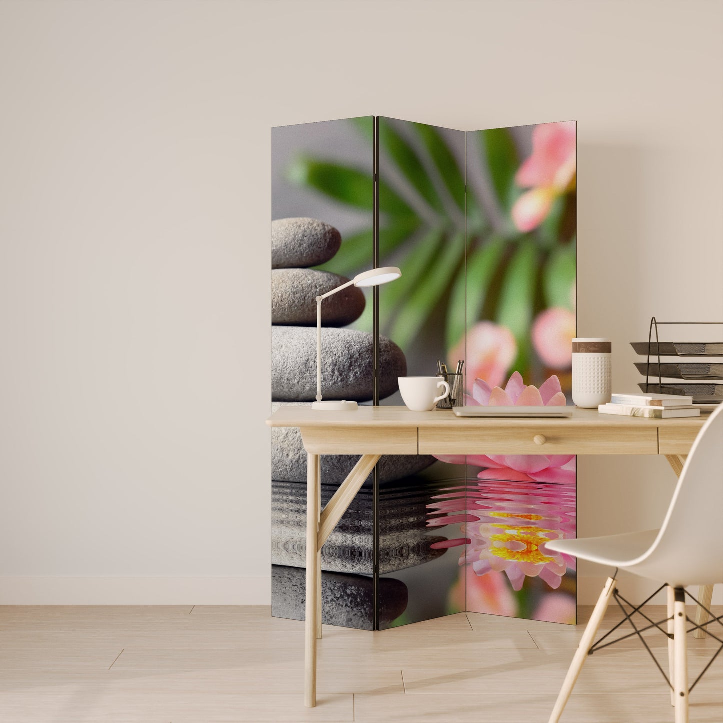 CALMING REFLECTIONS Decorative 3-Panel Room Divider