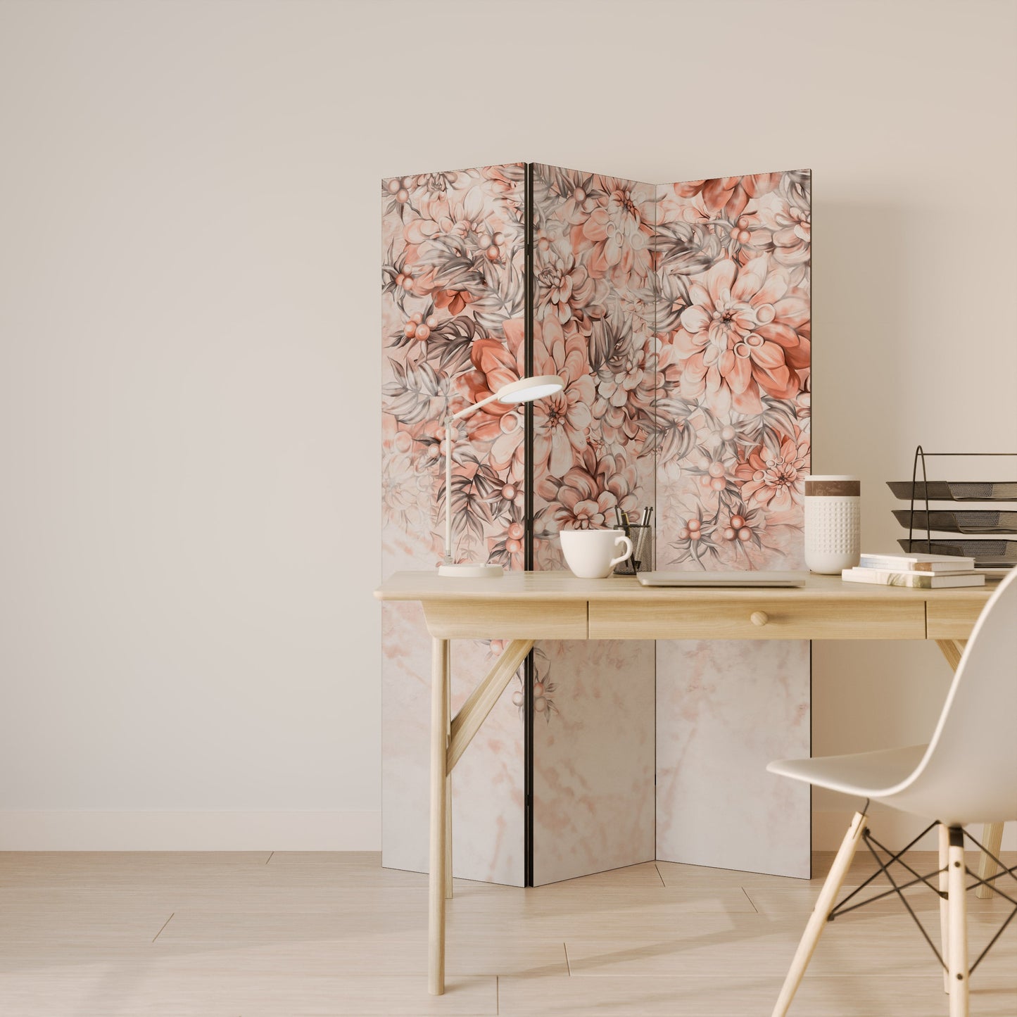 Dekorativ rumsavdelare med 3 paneler i MARBLE GARDEN FANTASY