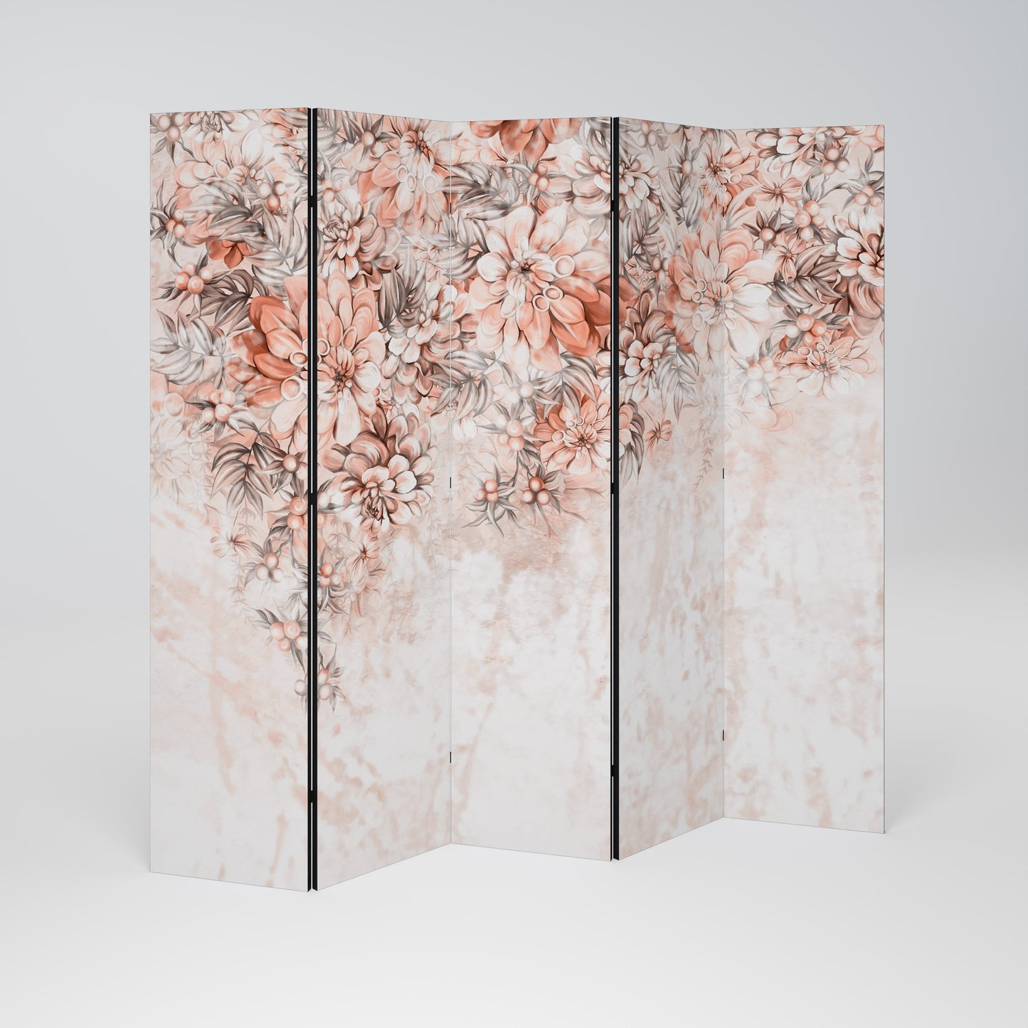 Dekorativ rumsavdelare med 5 paneler i MARBLE GARDEN FANTASY