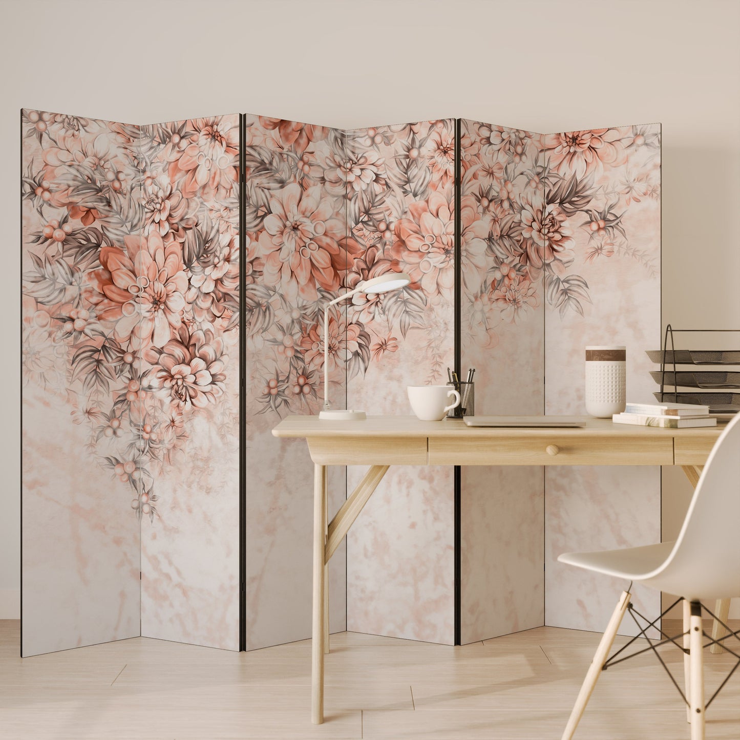 Dekorativ rumsavdelare med 6 paneler i MARBLE GARDEN FANTASY