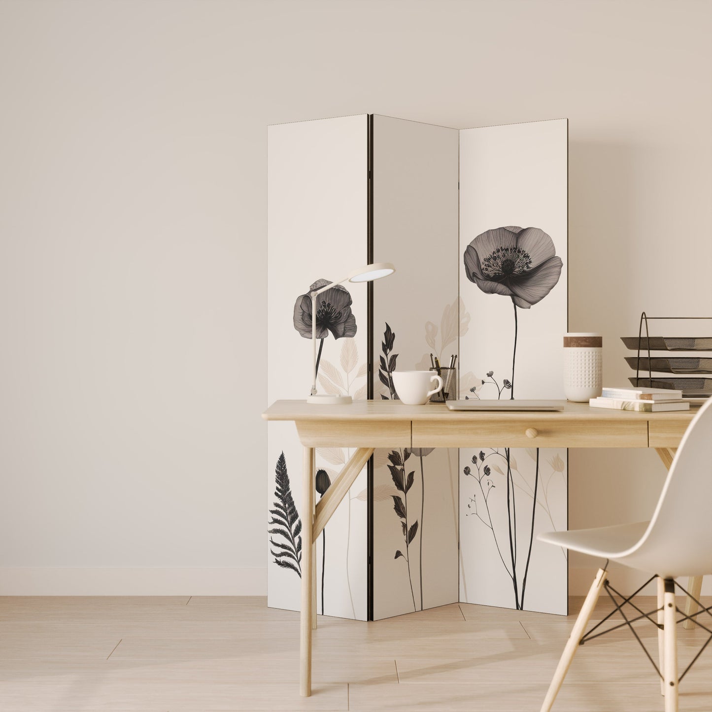 POPPY ALLURE Dekorativ rumsavdelare med 3 paneler